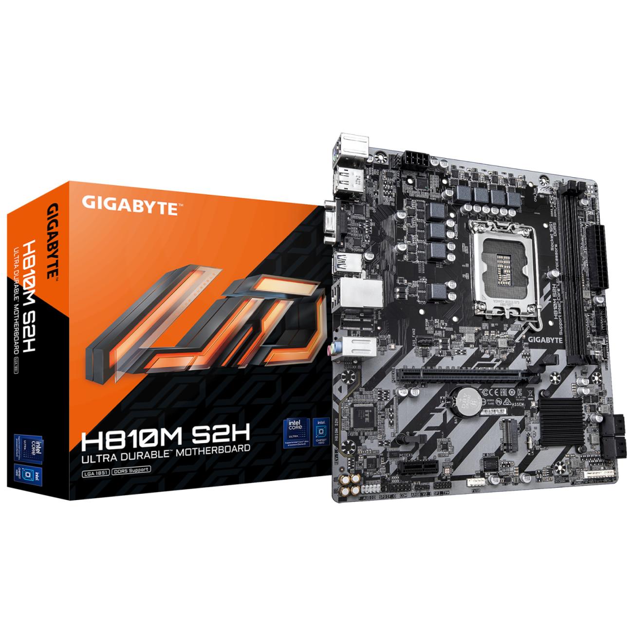 GIGABYTE Scheda Madre H810M S2H LGA1851 DDR5-6400MHz micro ATX per Intel Core Ultra