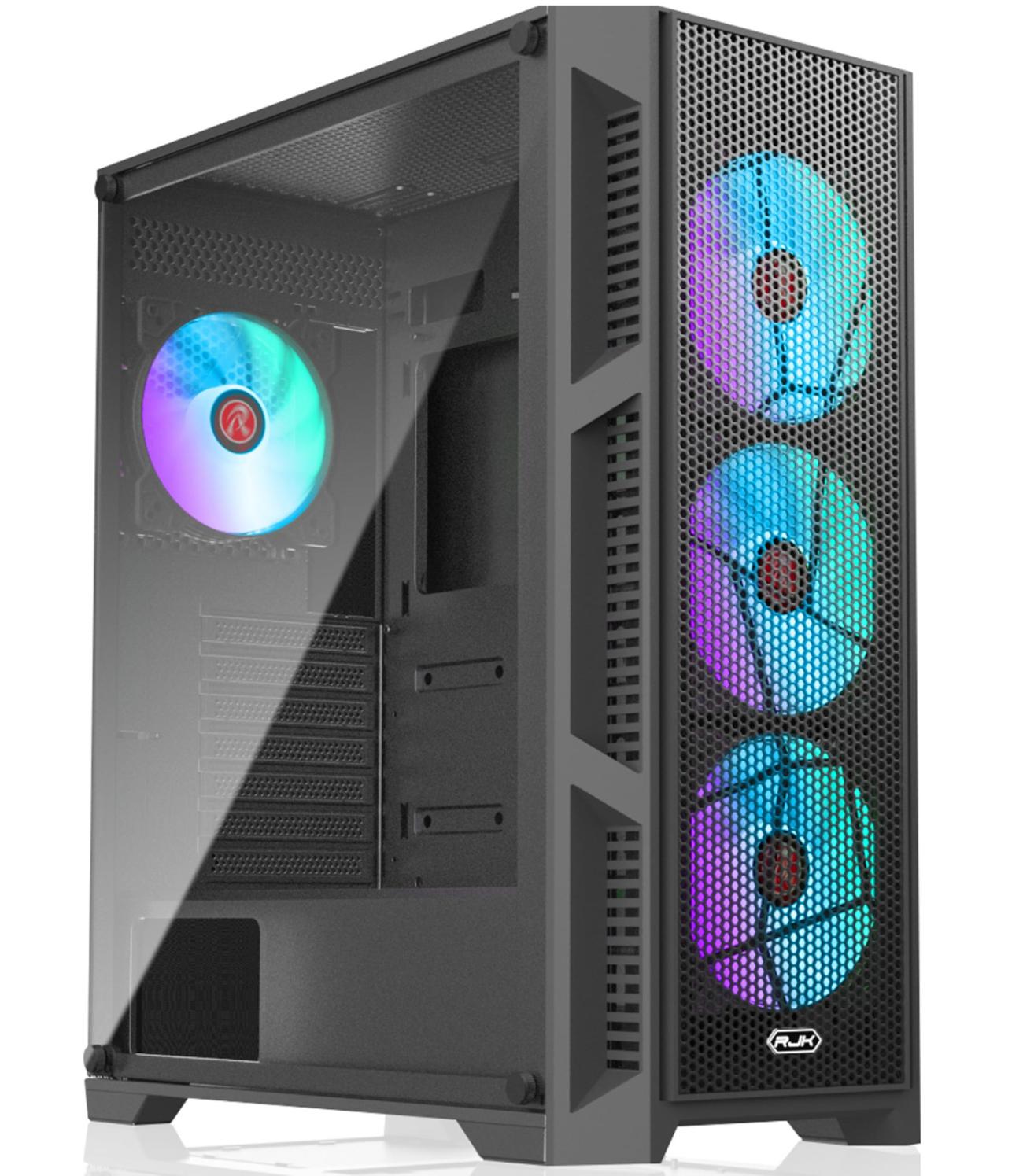 Raijintek Arcadia III MS4 Case Mid-Tower Nero 4 Ventole ARGB Vetro Temperato