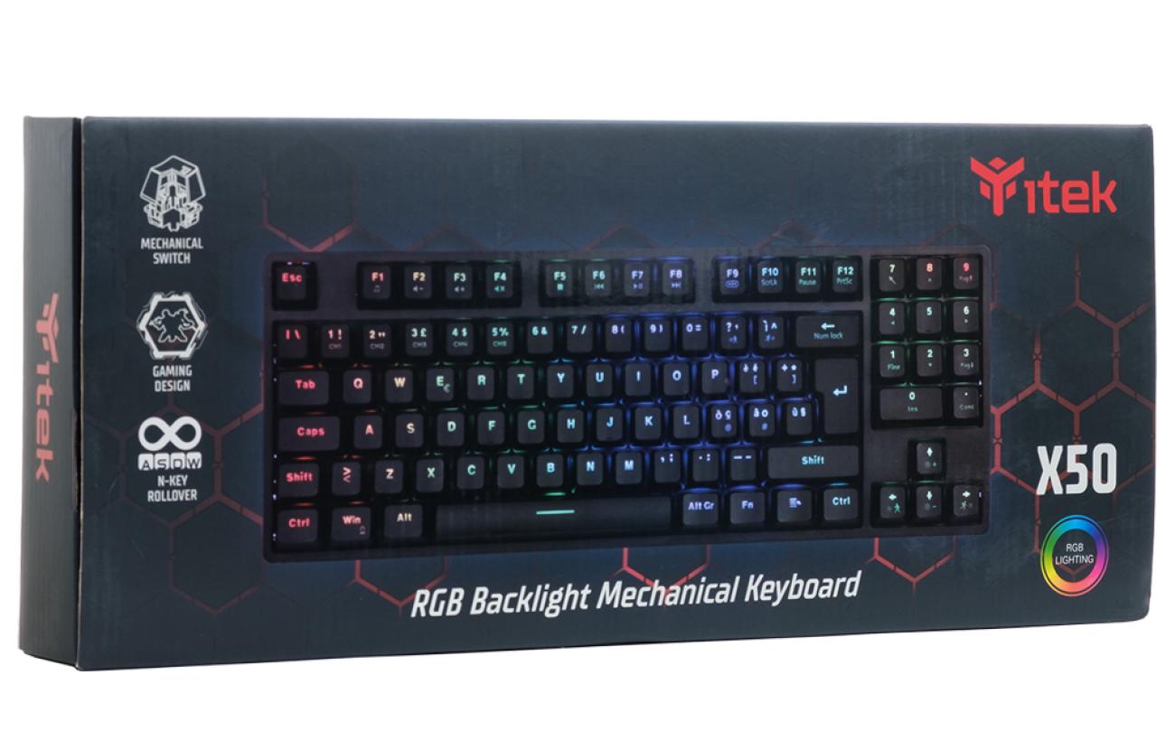 Tastiera Gaming X50 - Meccanica- Switch Blu OUTEMU- RGB- Software- 90 tasti- Compatta