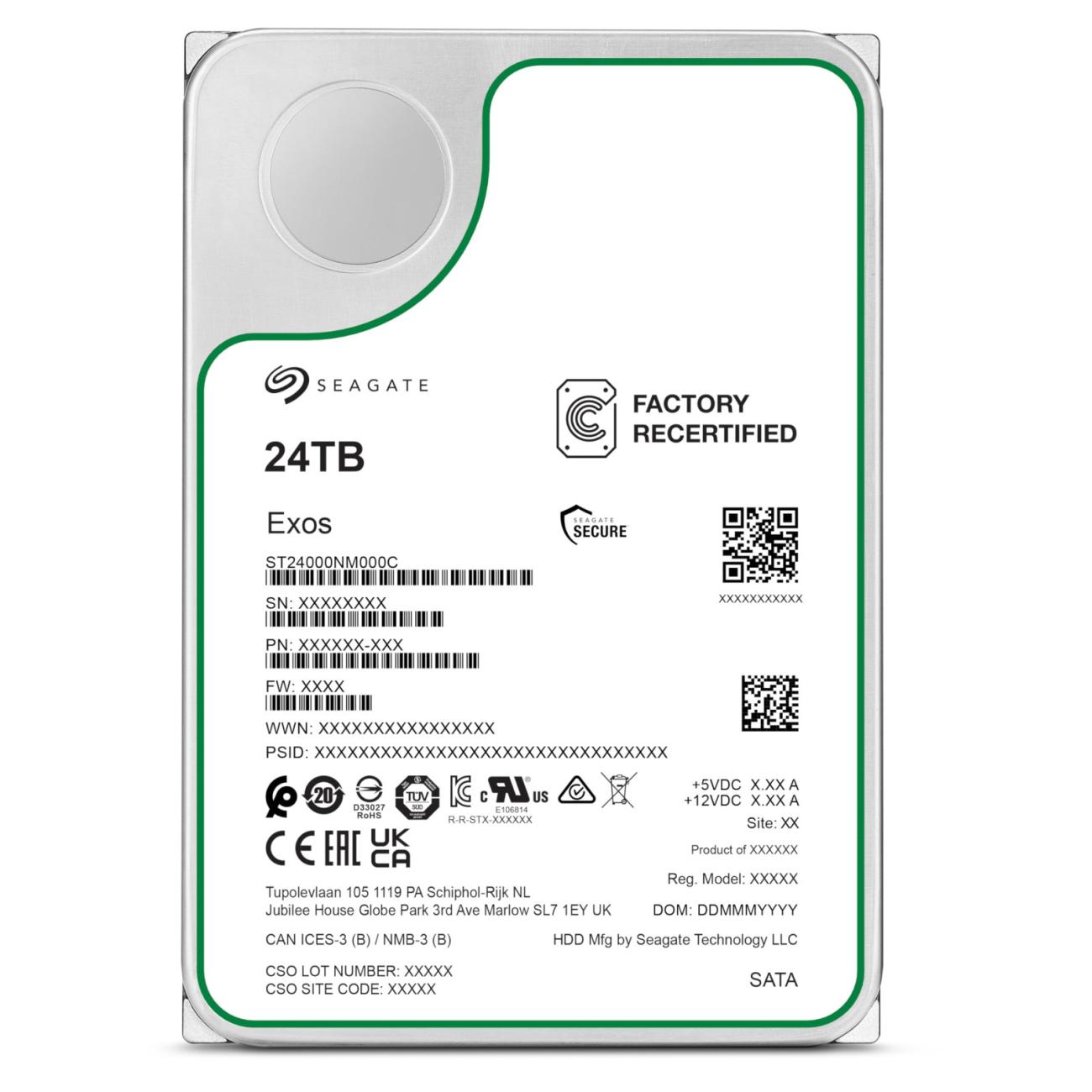 Seagate Exos X24 Hard Disk 24TB SATA 7200RPM - Dispositivo di archiviazione