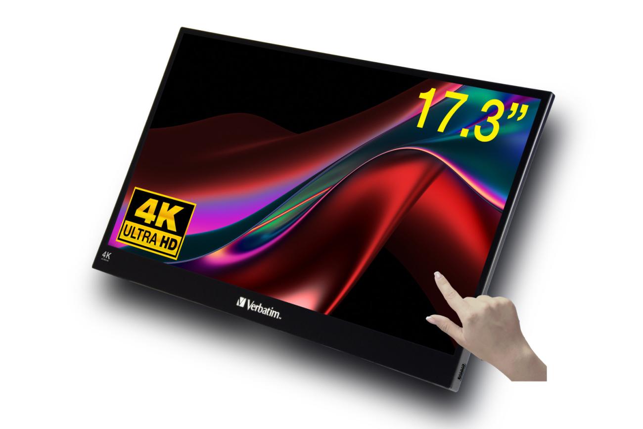 Verbatim Monitor Portatile 17.3" 4K Touch Screen IPS Nero - PC Display Ultra HD