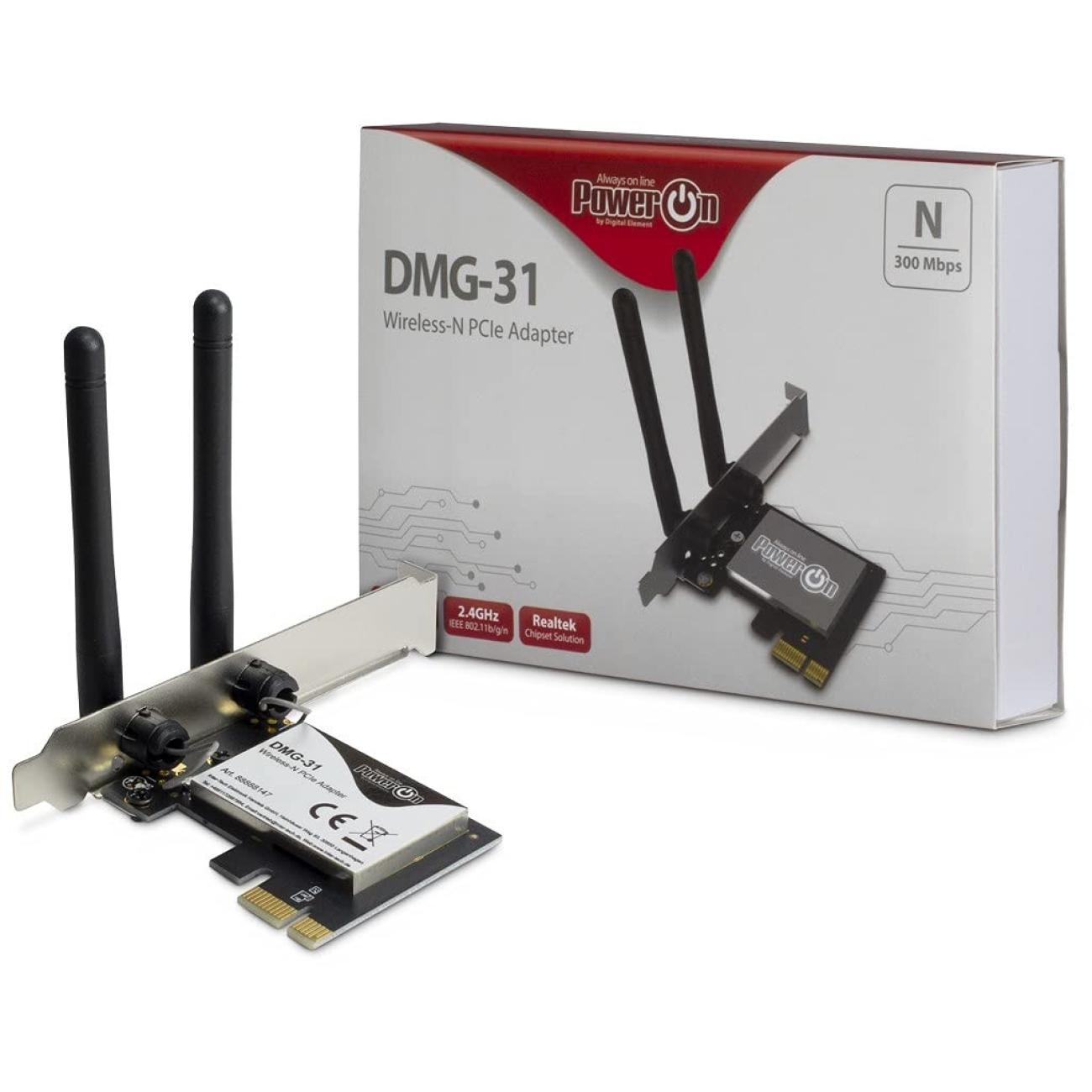 Inter-Tech Adattatore Wi-Fi PCIe DMG-31 Wi-Fi 4 300 Mbps per PC