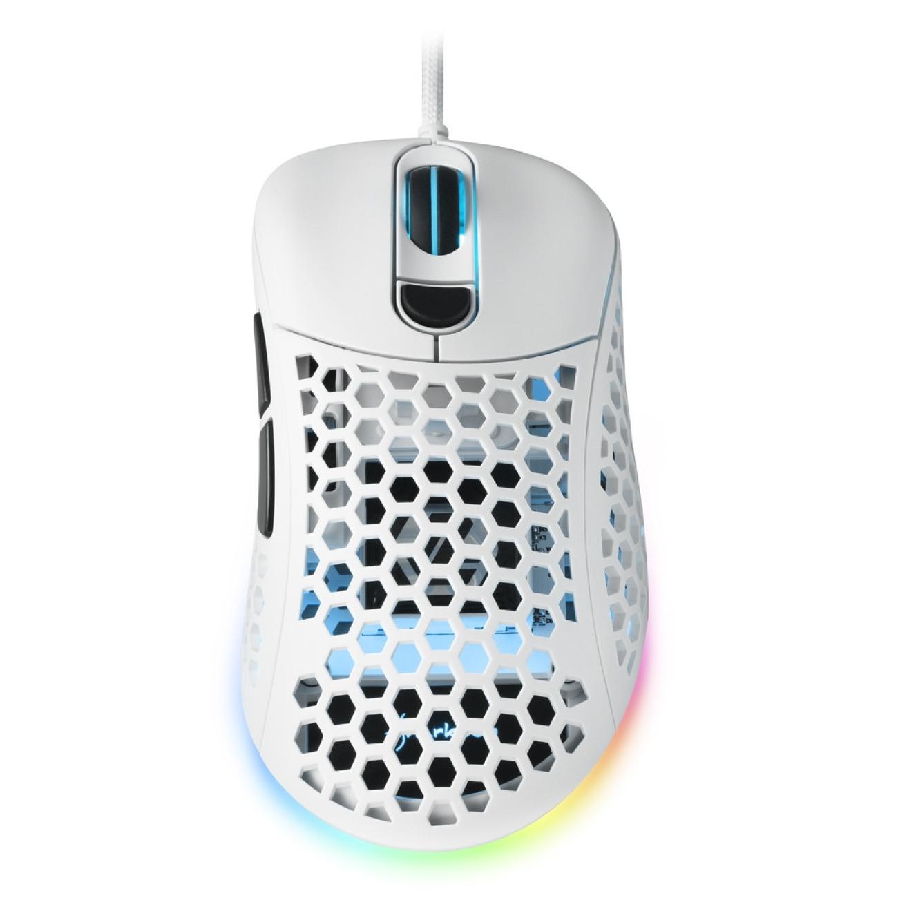 Sharkoon LightÂ² 200 Mouse Gaming Ambidestro Ottico 16000 DPI USB Bianco 6 Tasti