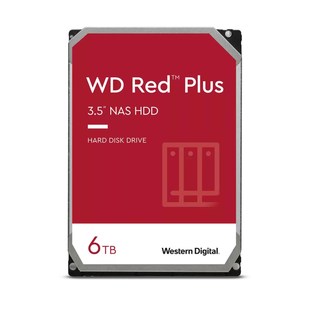 Western Digital Red Plus HDD 6TB 3.5" per NAS WD60EFPX 5400RPM 256MB