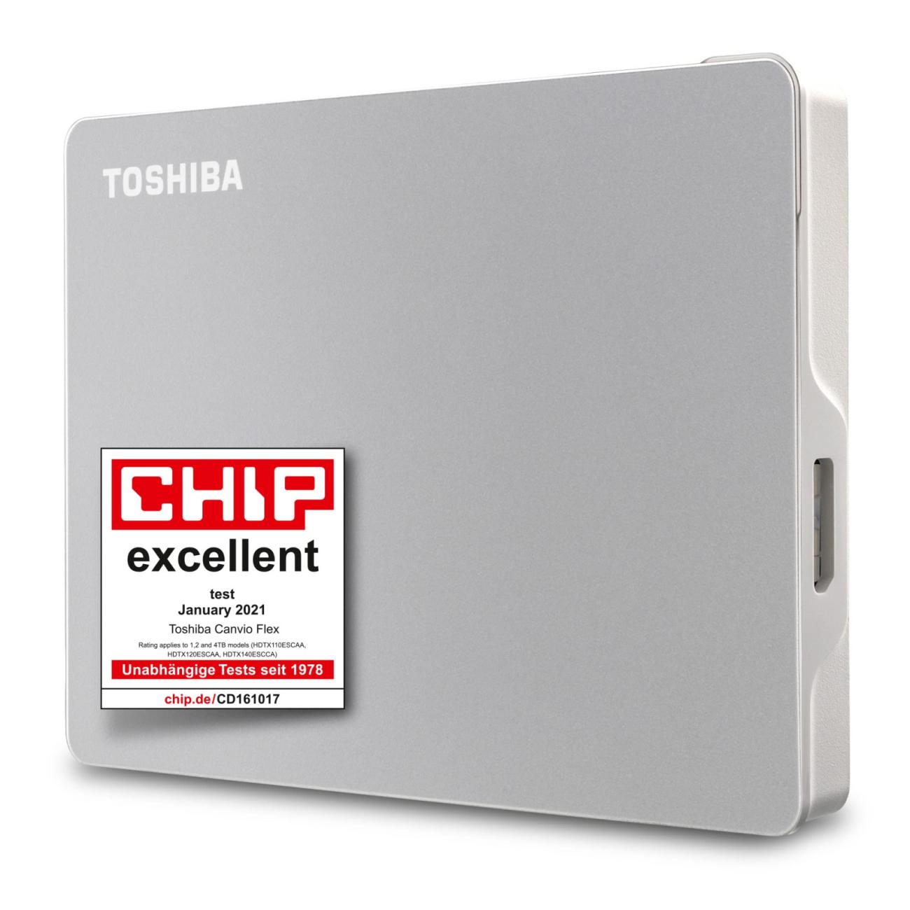 Toshiba Canvio Flex Hard Disk Esterno Portatile 1TB USB-C USB-A Argento