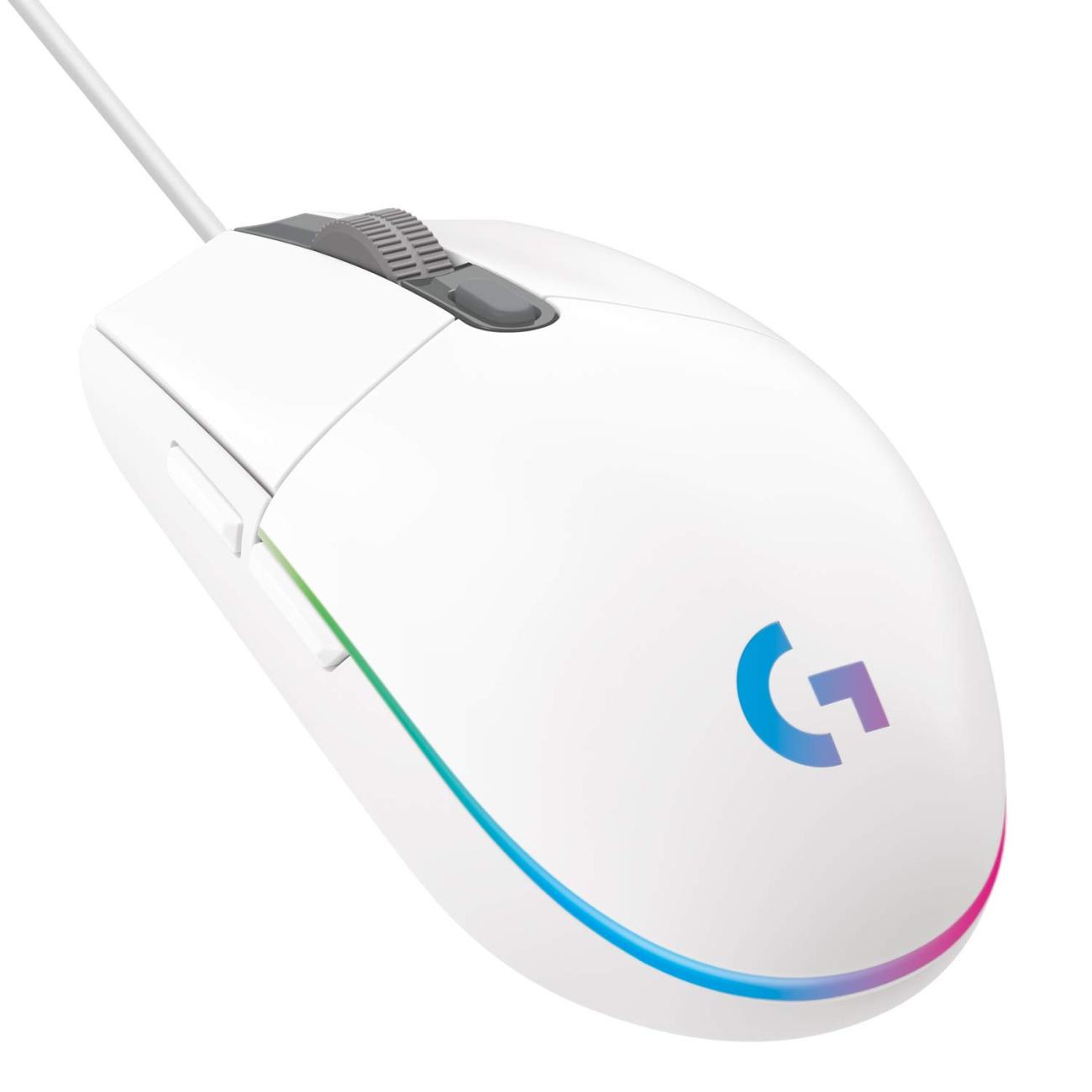 Logitech G203 Mouse Gaming Bianco RGB 8000 DPI Illuminazione LIGHTSYNC
