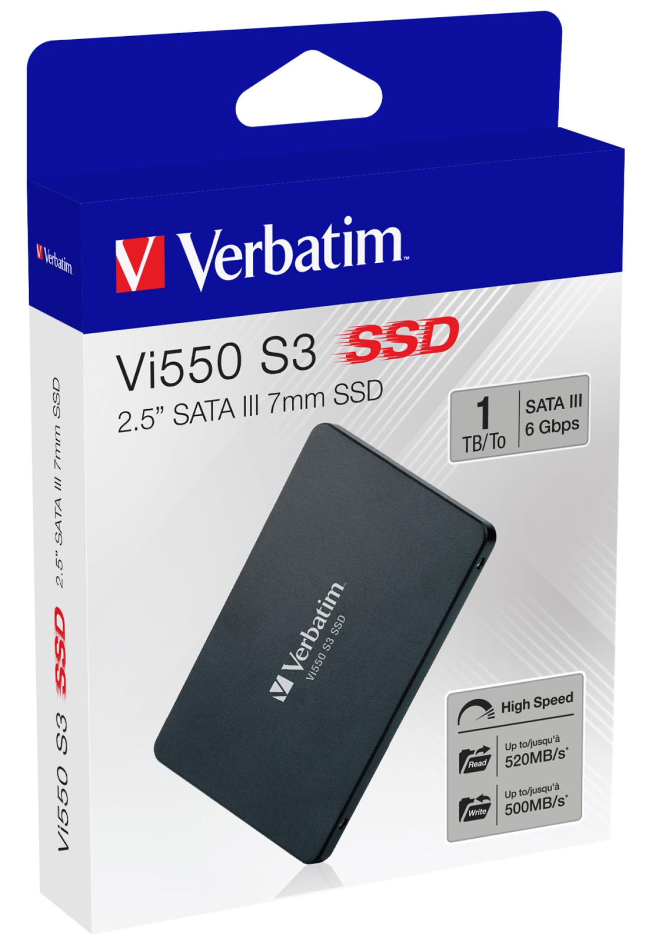 Verbatim Vi550 S3 SSD 1TB 2.5" SATA III per PC e Laptop - VelocitÃ  520/500 MB/s
