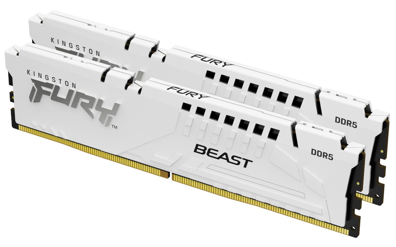Kingston FURY Beast RAM DDR5 64GB (2x32GB) 6400MT/s CL32 XMP Bianco per PC