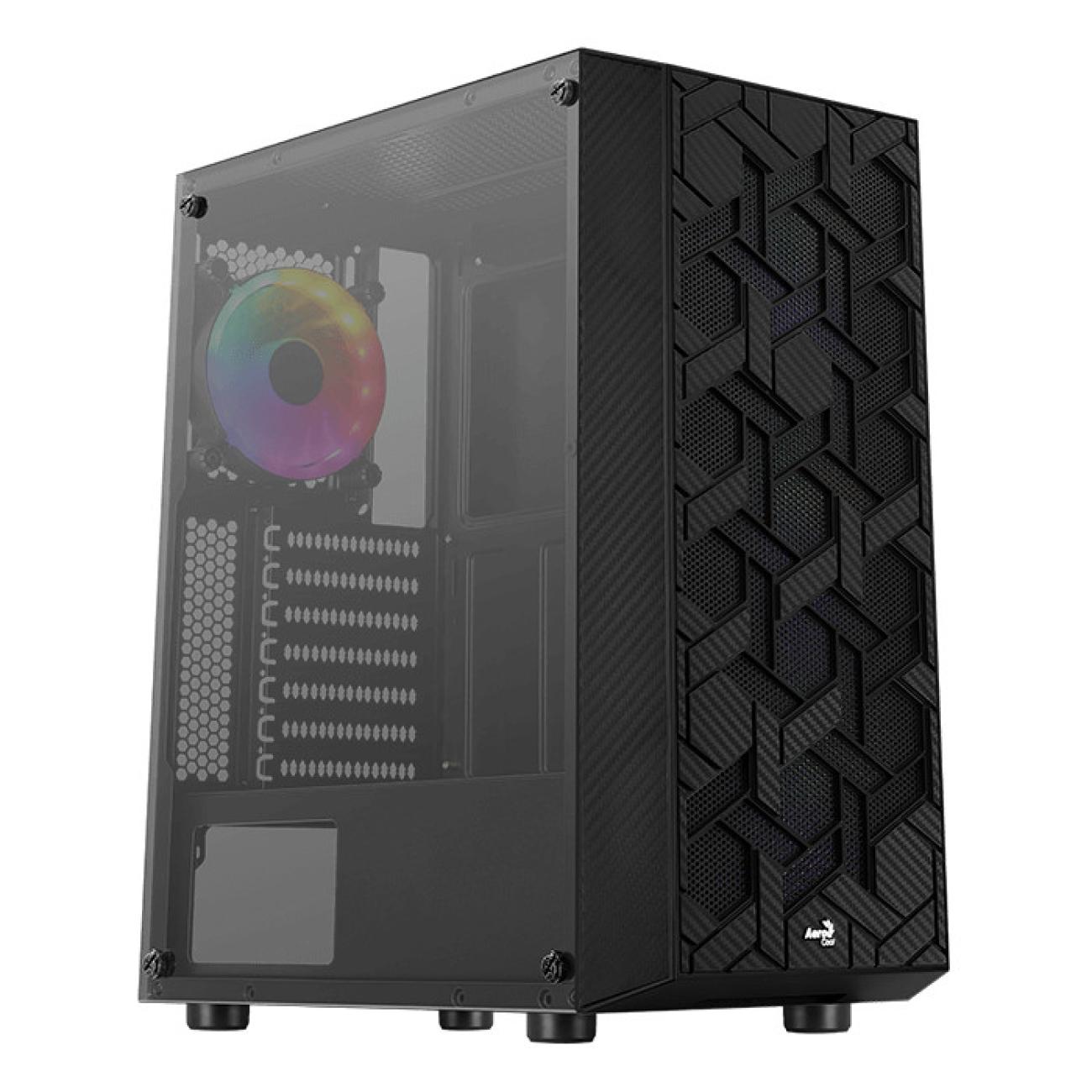 Aerocool Hive-G-BK-v3 Case Midi Tower Nero Vetro Temperato 4 Ventole FRGB 120mm