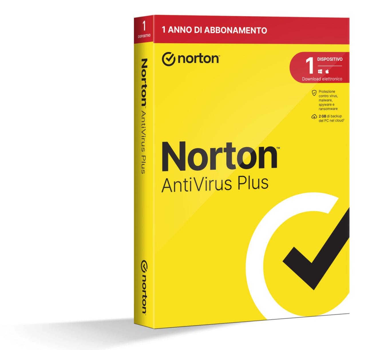 Norton Antivirus Plus 2024 | Licenza 1 anno | 1 dispositivo | PC/Mac | Software sicurezza