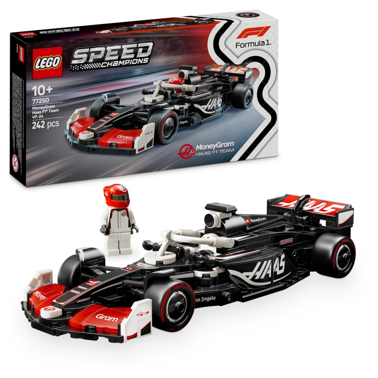 LEGO Modellino Auto da Corsa MoneyGram Haas F1 Team VF24, 10+ Anni, con Minifigure