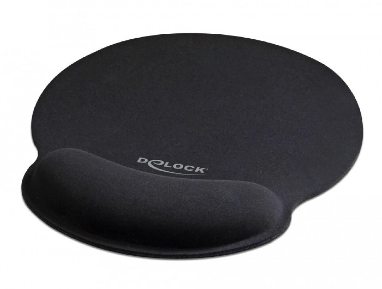DeLOCK 12559 Tappetino Mouse Ergonomico con Poggiapolsi Nero 227x252mm 2cm
