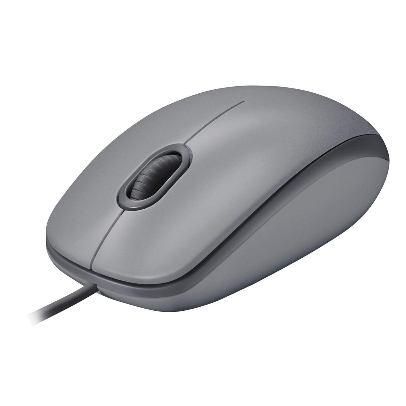 Logitech M110 Mouse USB Cablato Grigio Ambidestro Pulsanti Silenziosi per PC/Mac