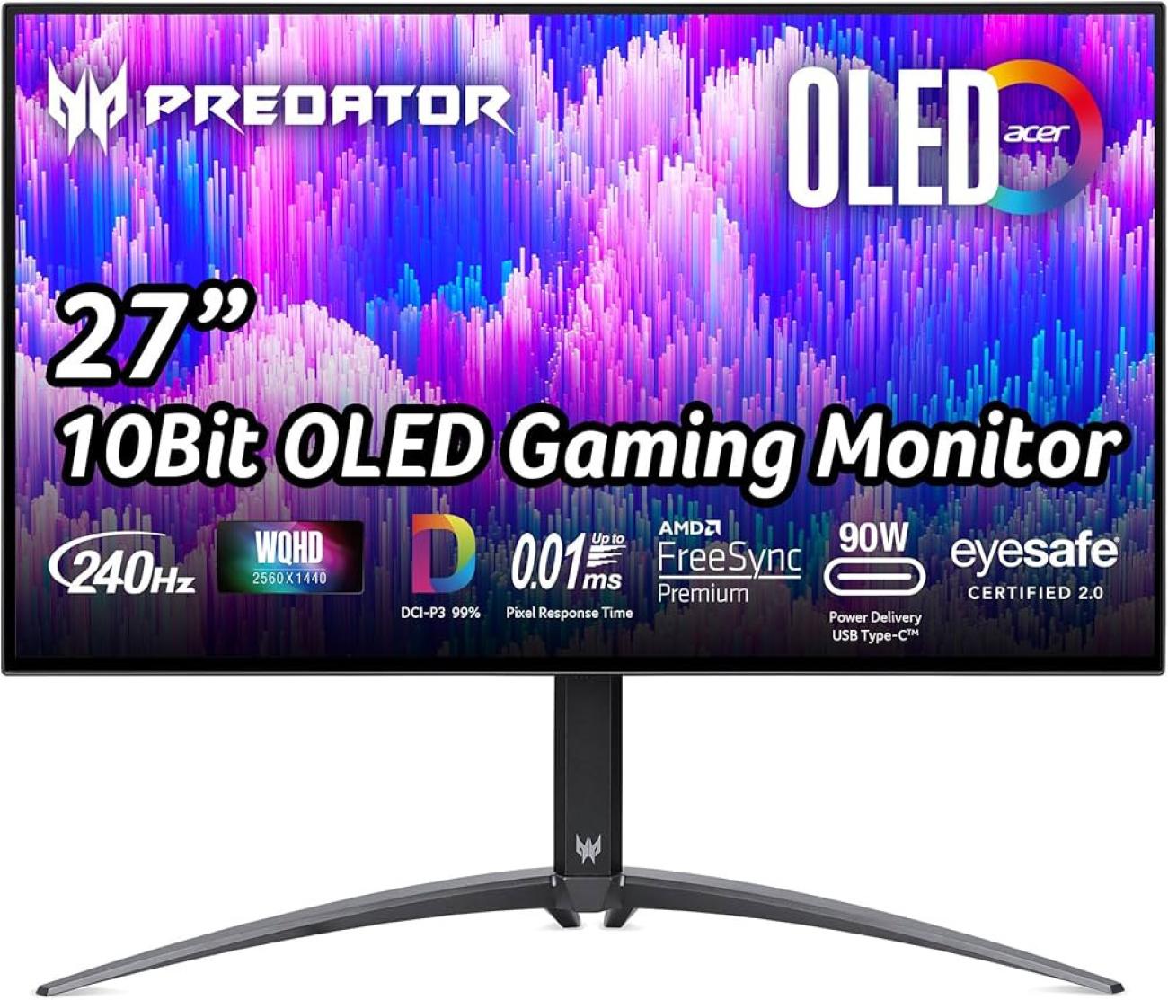 Acer Predator X27UF3bmiipruzx Monitor Gaming OLED 27" 2560x1440 QHD