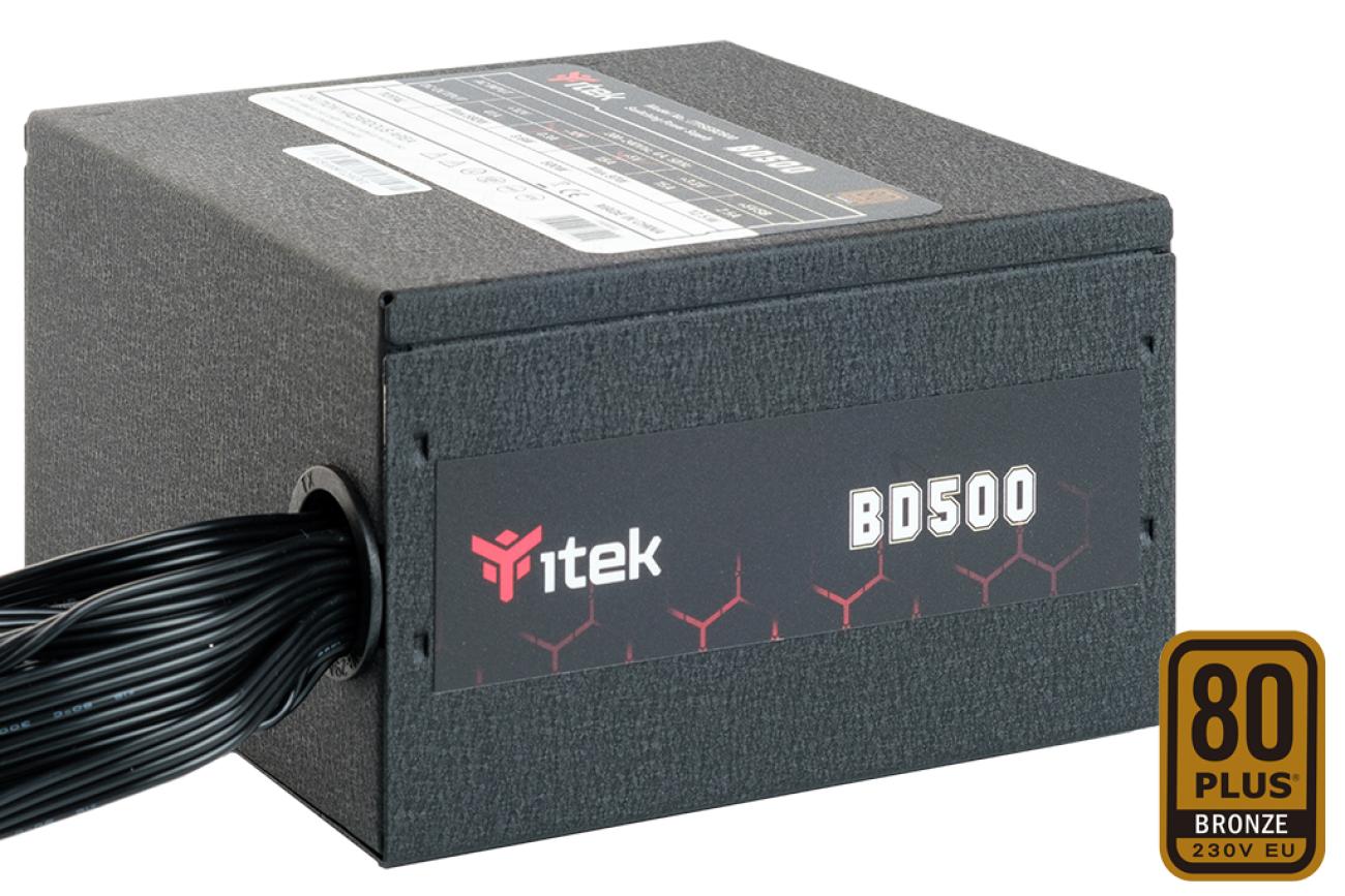 Alimentatore BD500 - 500W- 80Plus EU Bronze- PFC Attivo- Ventola HDB 12cm- DC to DC