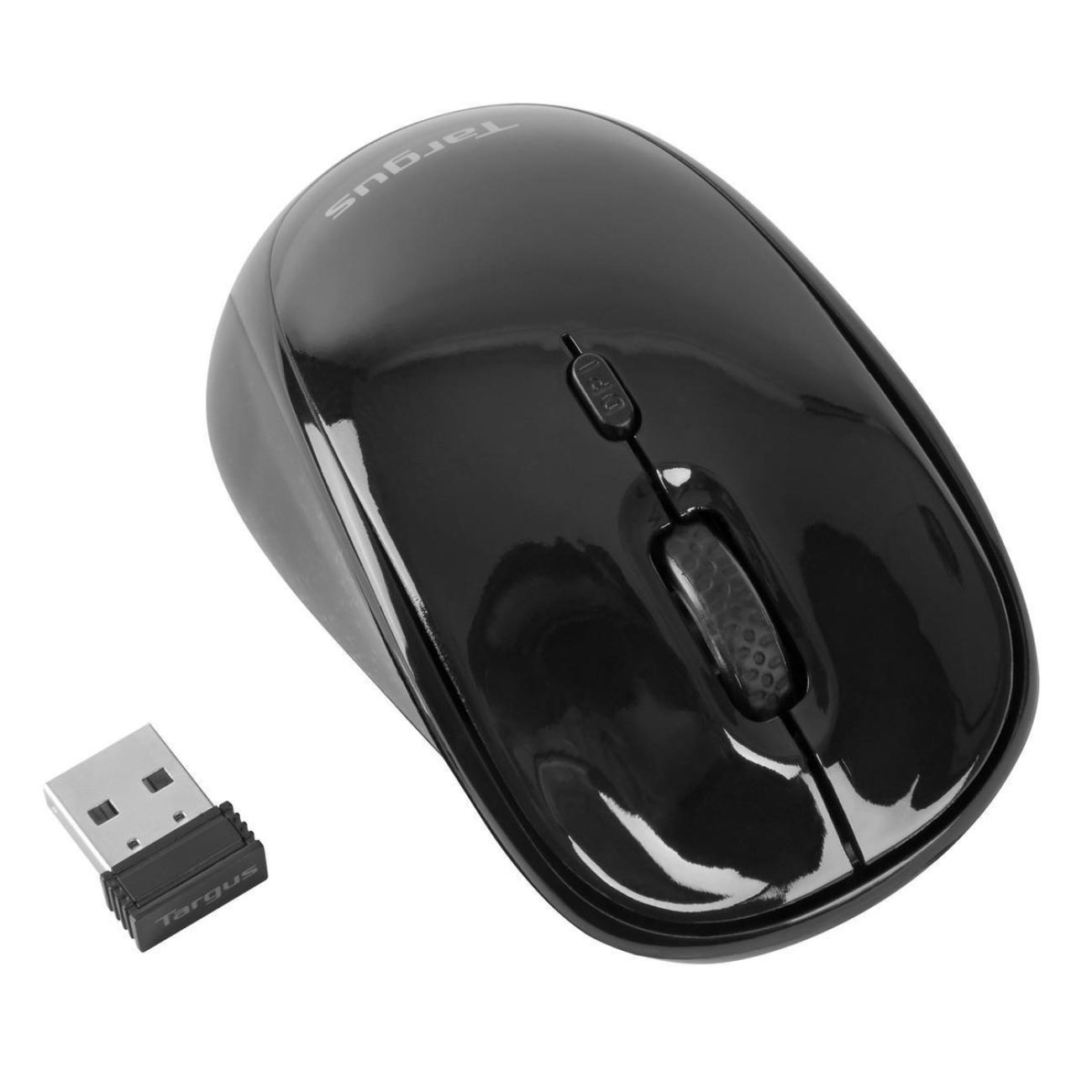 Targus AMW50EU Mouse Wireless USB per Laptop, Blue Trace 800 DPI, Nero, Ambidestro