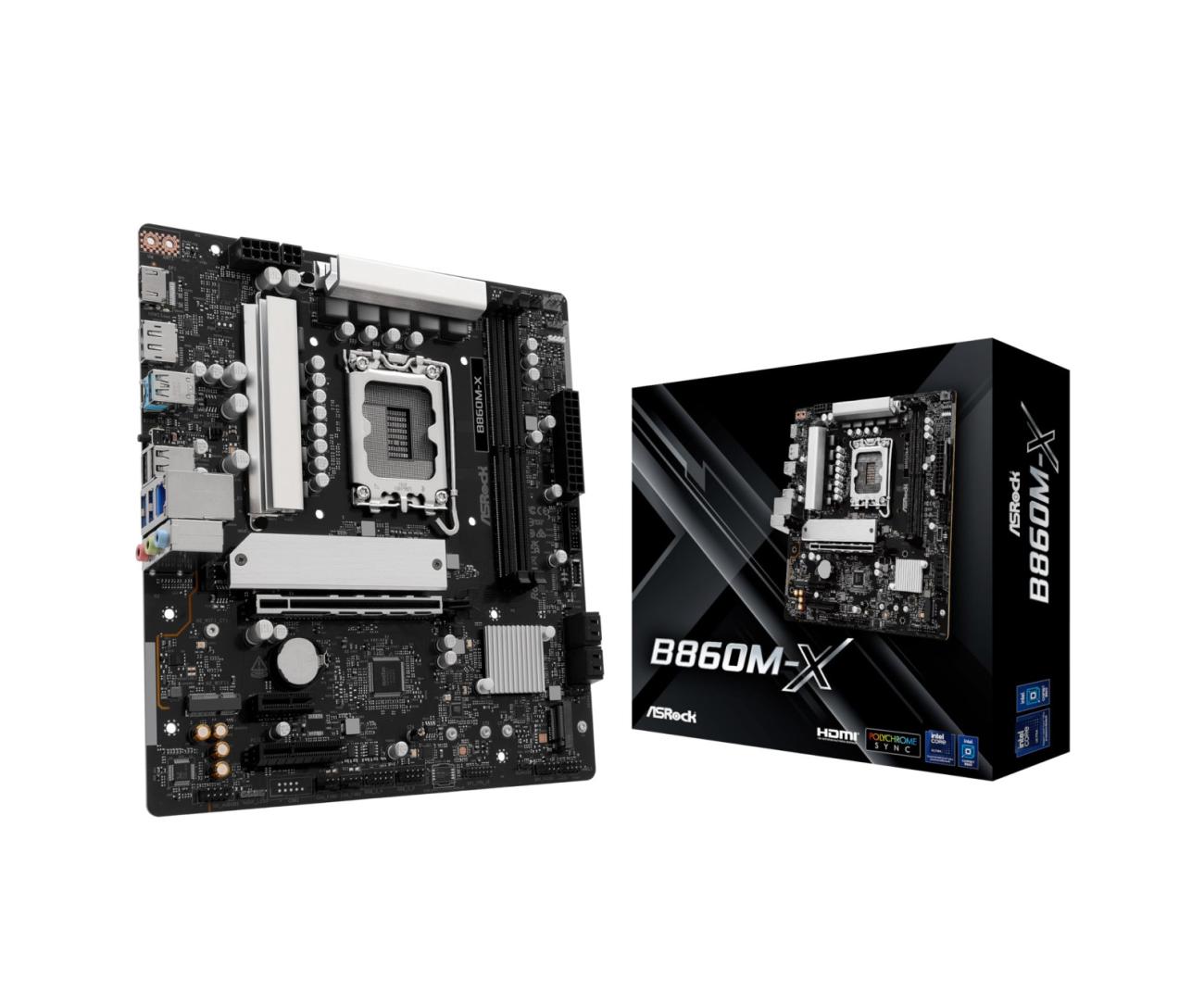 ASRock B860M-X Scheda Madre mATX per Intel, DDR5, HDMI/DP, Chipset B860