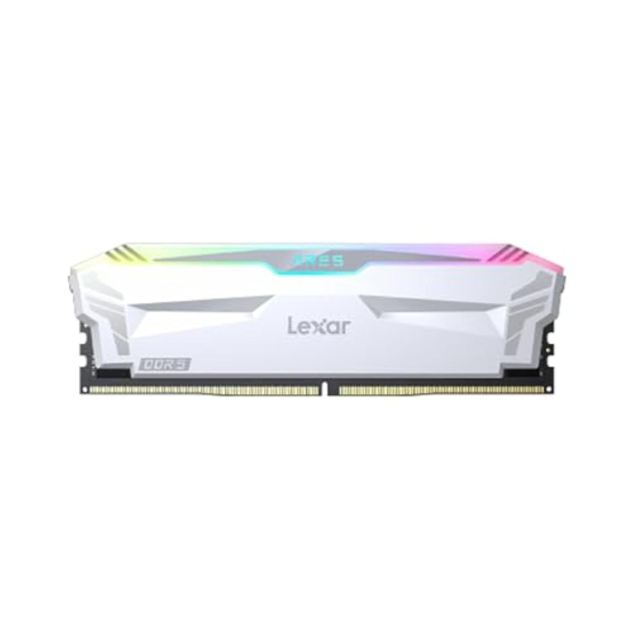 Lexar Ares OC Memoria RAM DDR5 32GB (2x16GB) 6400MHz Bianco per PC