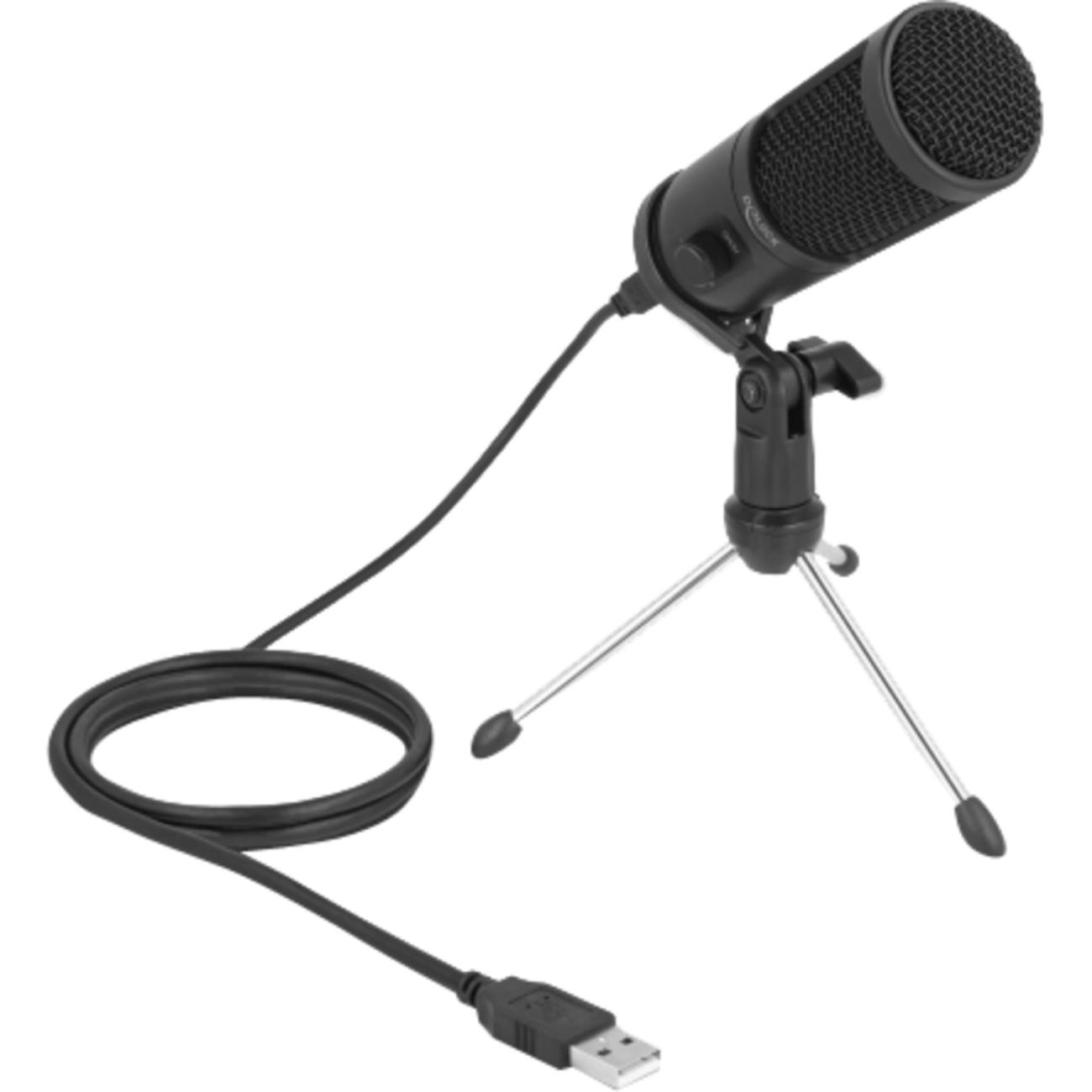 DeLOCK Microfono a Condensatore USB Nero 24 Bit 192 kHz con Supporto Modello 66832