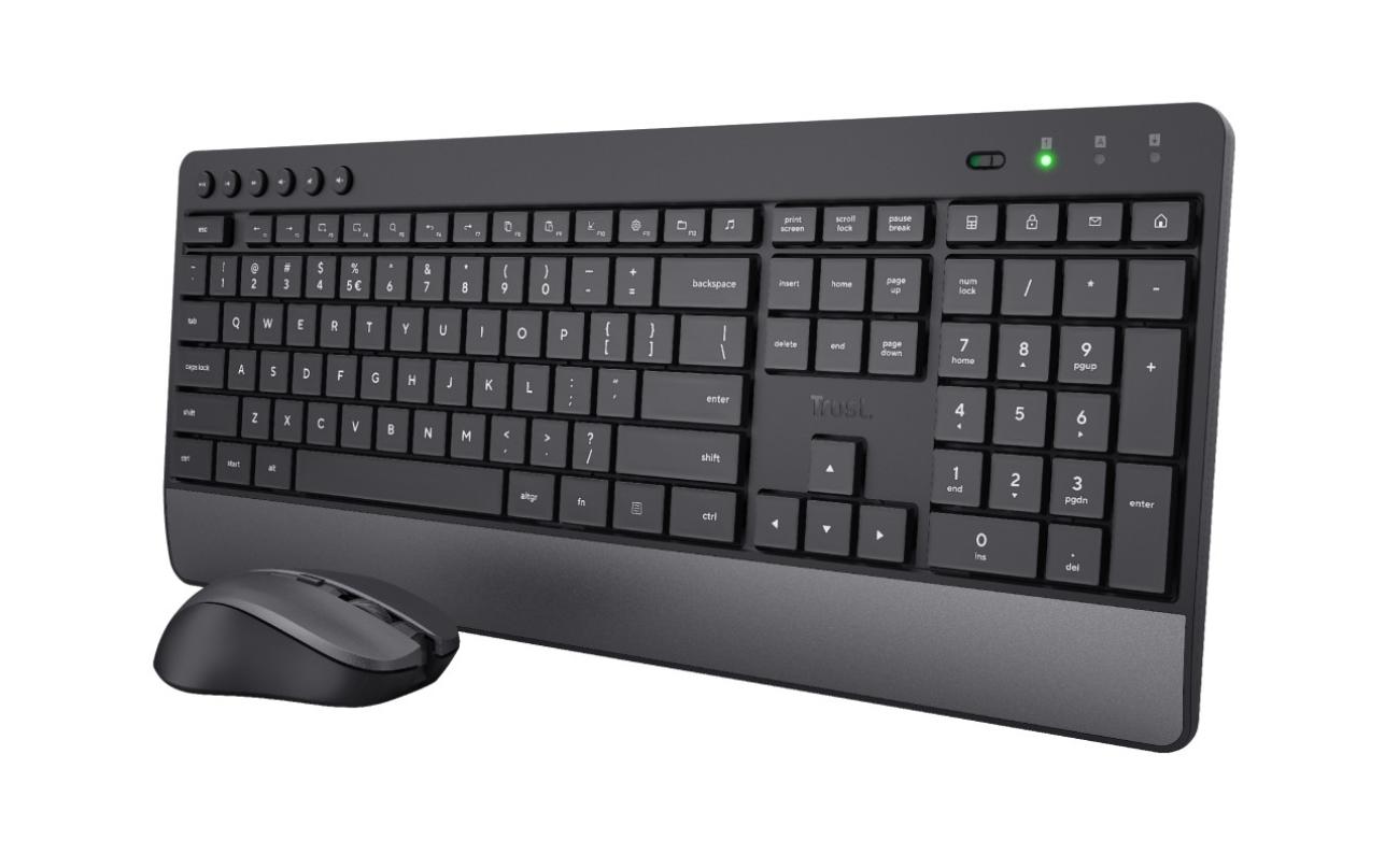 Trust Tastiera Wireless QWERTY Italiano Full-size con Mouse Nero
