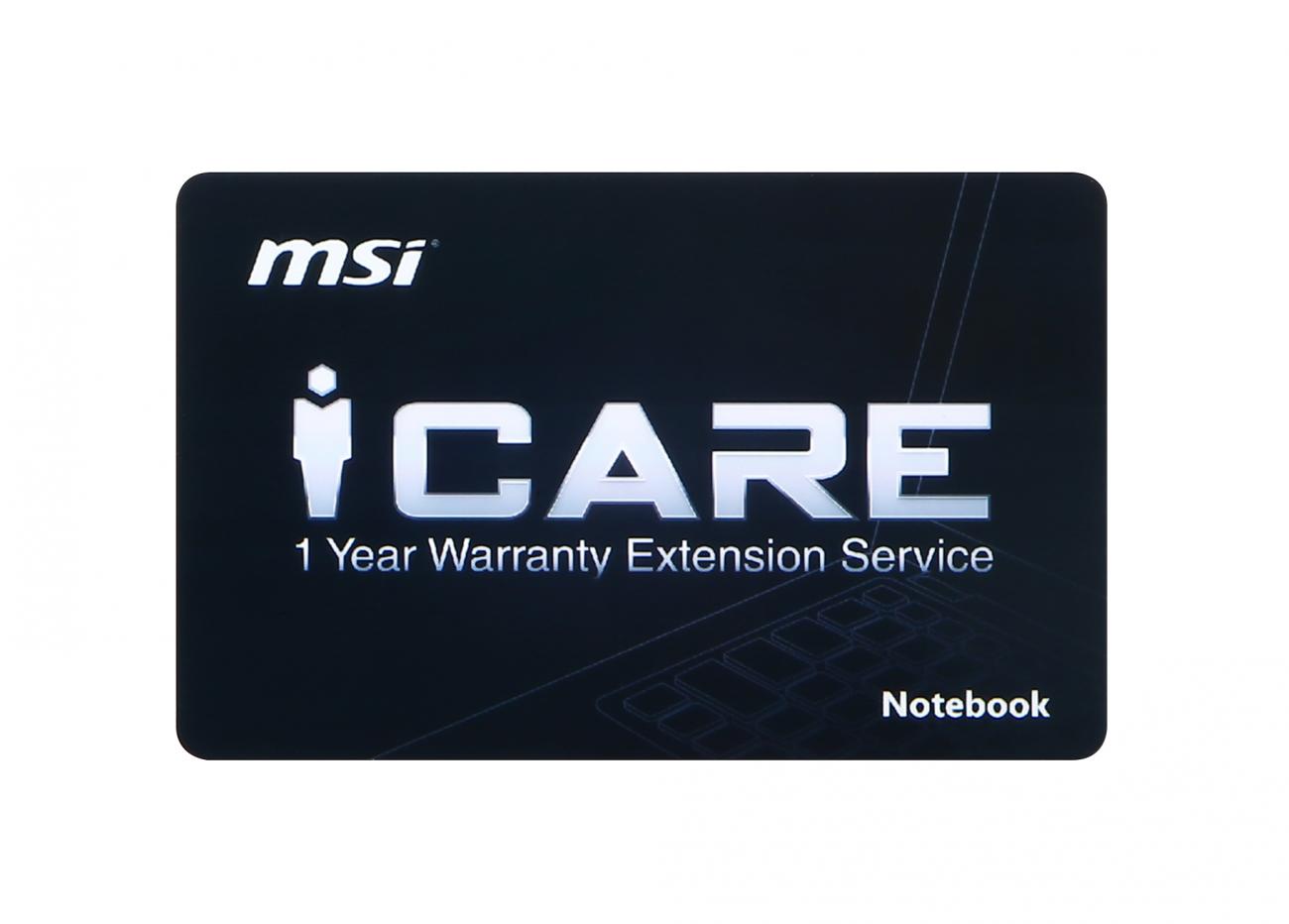 1Y Extension warranty card - ESTENSIONE GARANZIA MSI -