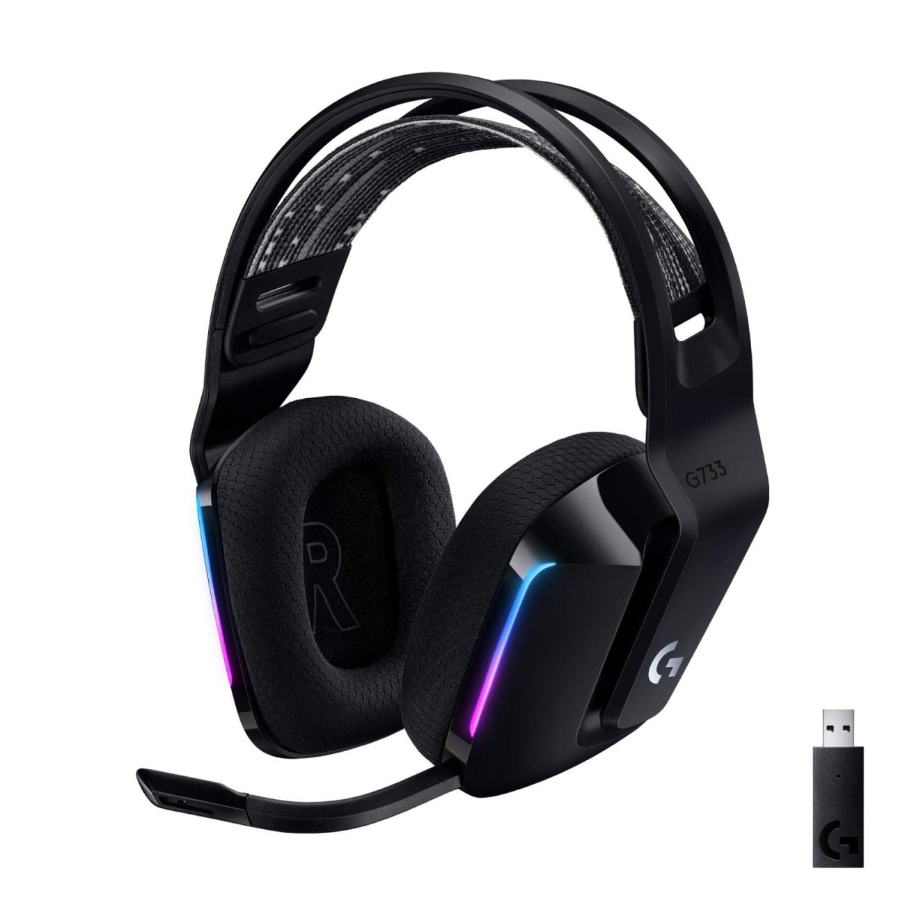 Logitech G G733 Cuffie Gaming Wireless LIGHTSPEED RGB Microfono Blue VOICE Nero