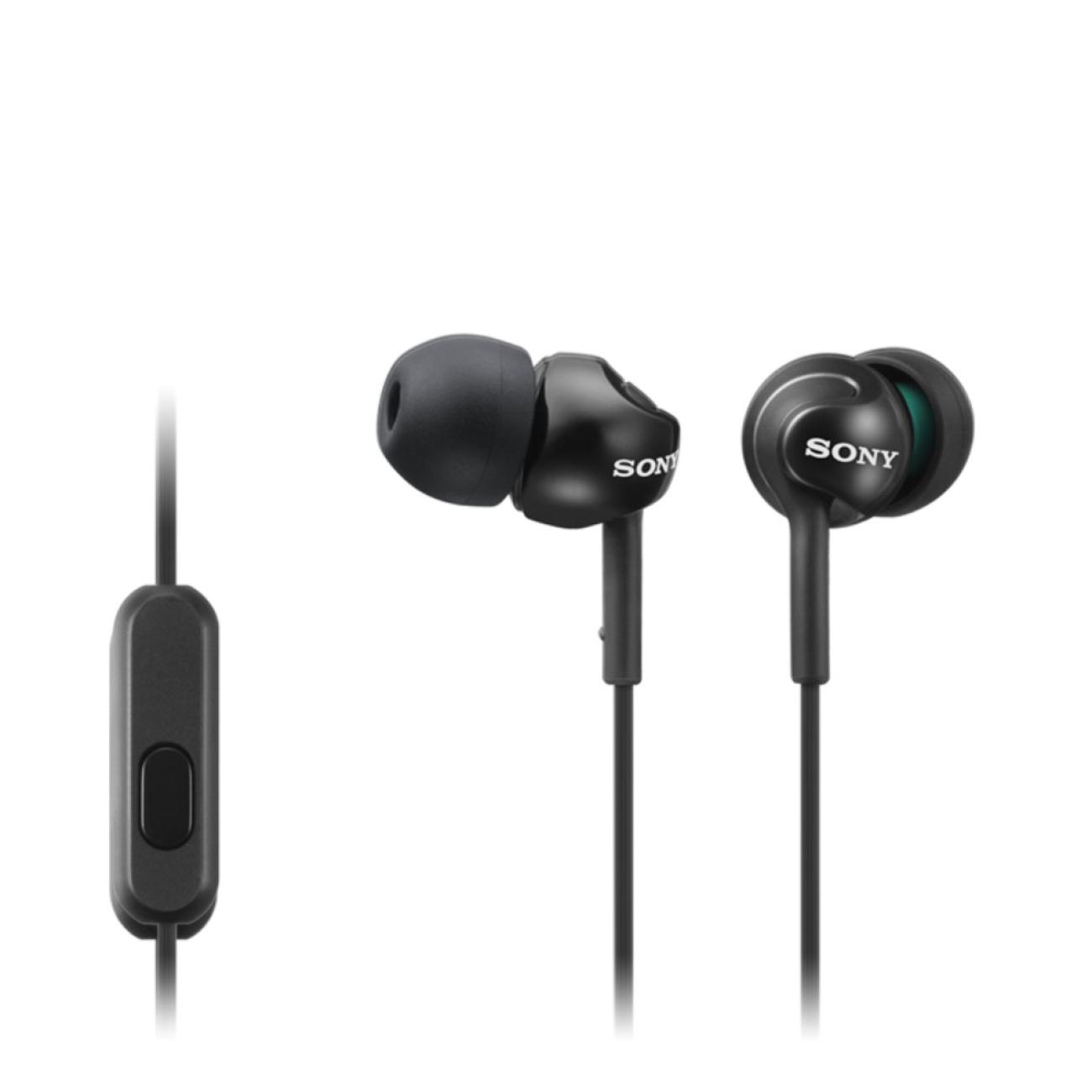 Sony MDR-EX110AP Auricolari In-ear Cablati Nero con Microfono per Musica e Chiamate