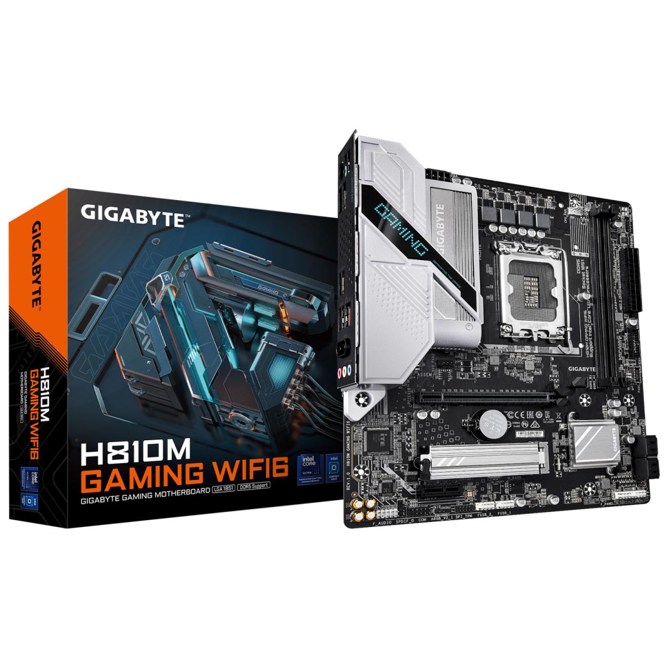 GIGABYTE H810M Gaming micro ATX Scheda Madre LGA 1851 DDR5 WiFi 6 Intel Core Ultra