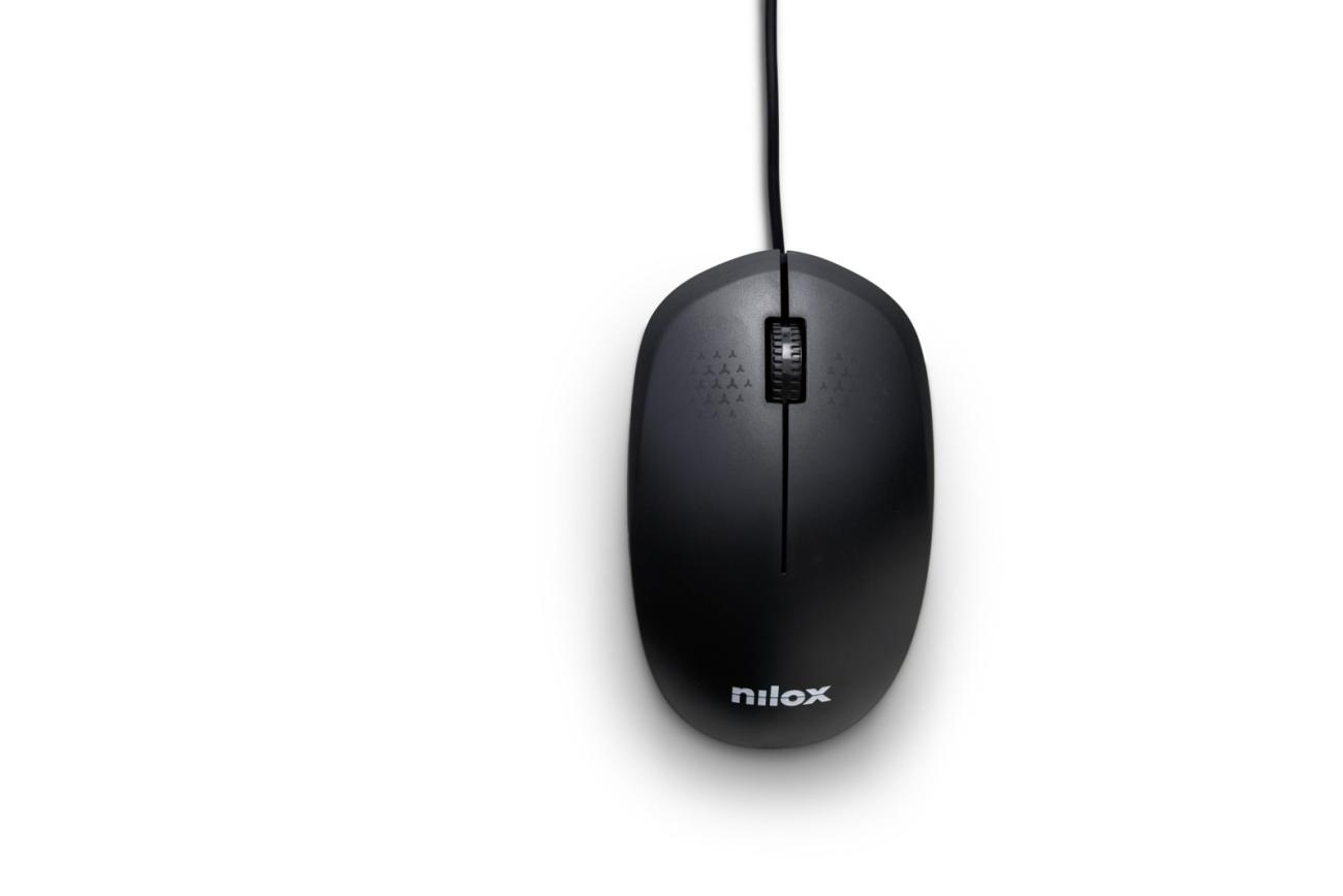 Nilox Mouse USB Ottico MOUSB1012 1200 DPI 3 Pulsanti Nero per Windows Linux Mac