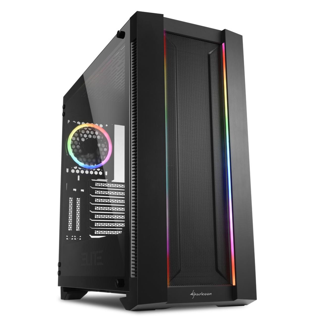 Sharkoon ELITE SHARK CA200M Case PC Midi Tower ATX Nero con Illuminazione RGB