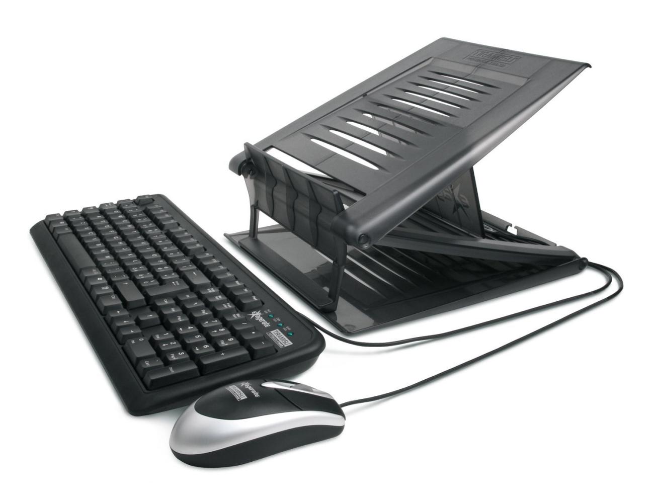 Hamlet Supporto per Notebook XTMS100KM Nero con Tastiera e Mouse