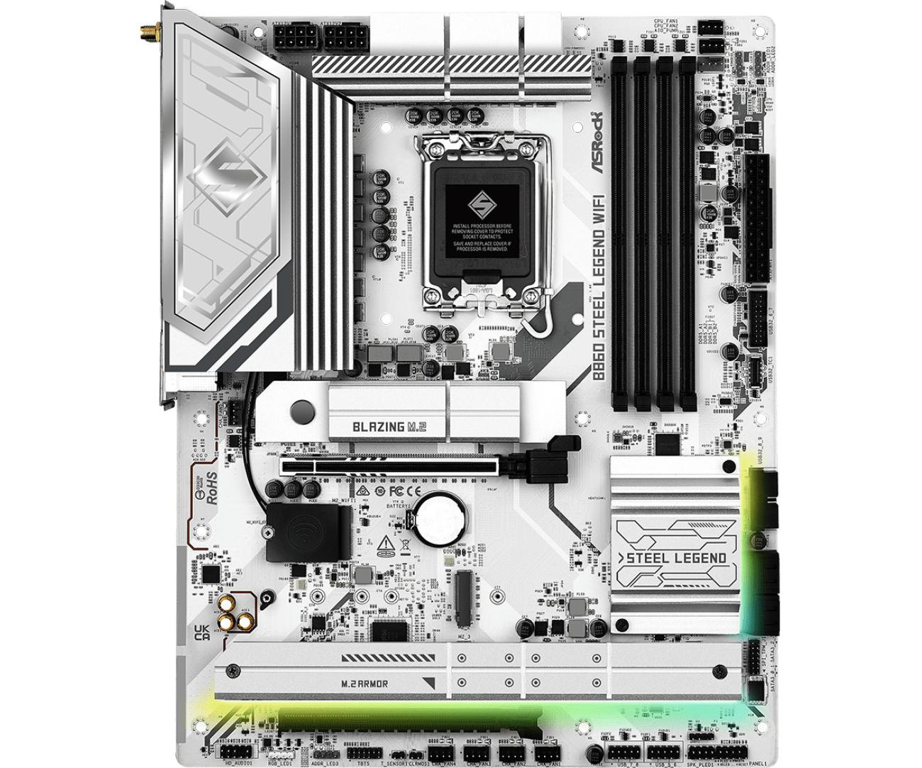 Asrock B860 Steel Legend Scheda Madre ATX LGA 1851 DDR5 Wi-Fi Bianco