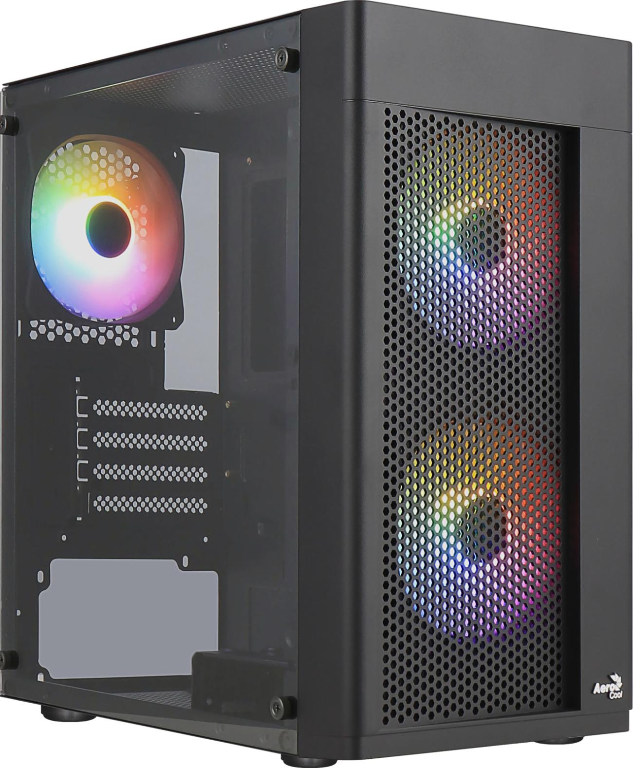 Aerocool Hexform Case PC Mini Tower Nero per micro ATX/Mini-ITX con Illuminazione