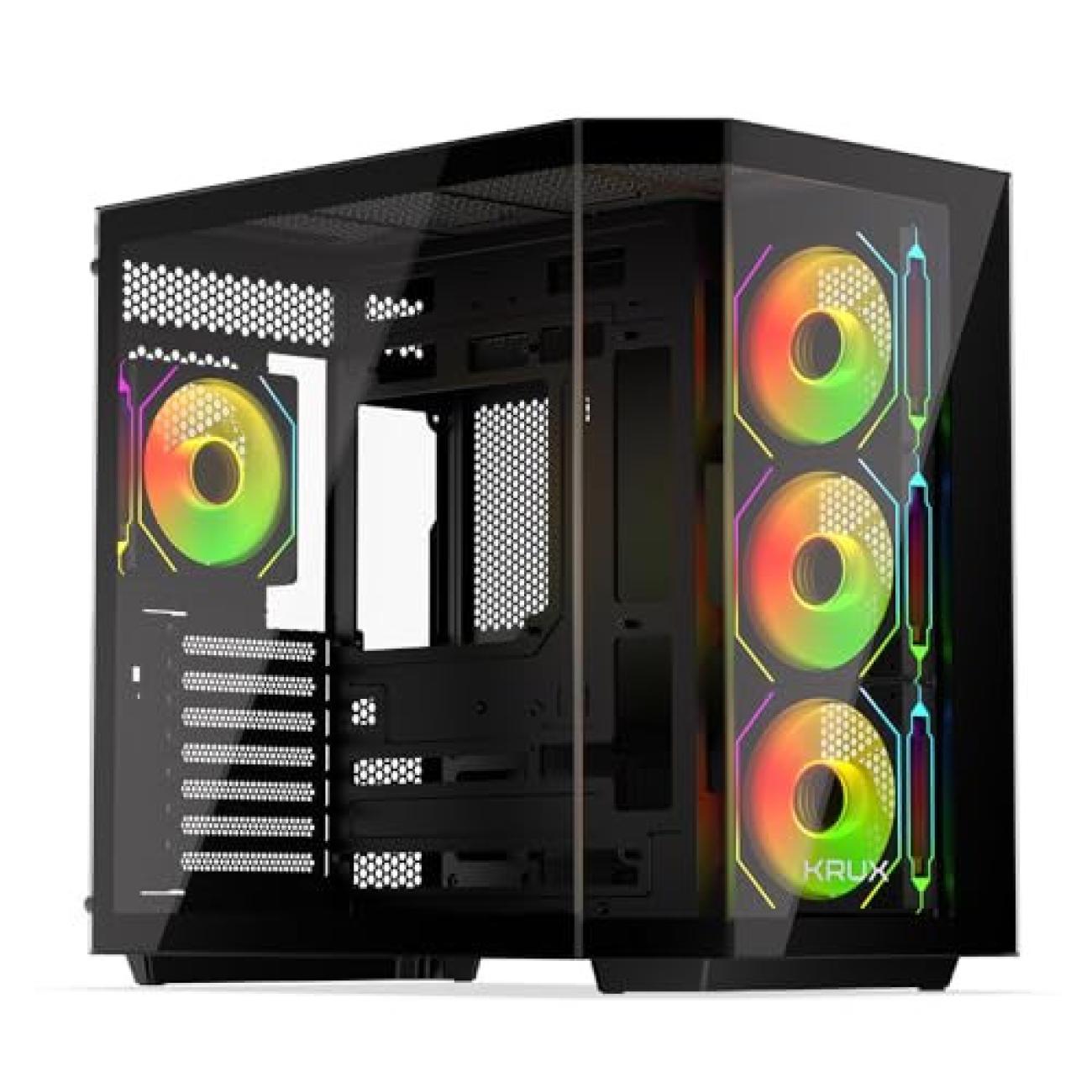 KRUX Empero KRXD010 Case ATX Nero con 4 Ventole ARGB e Pannelli in Vetro