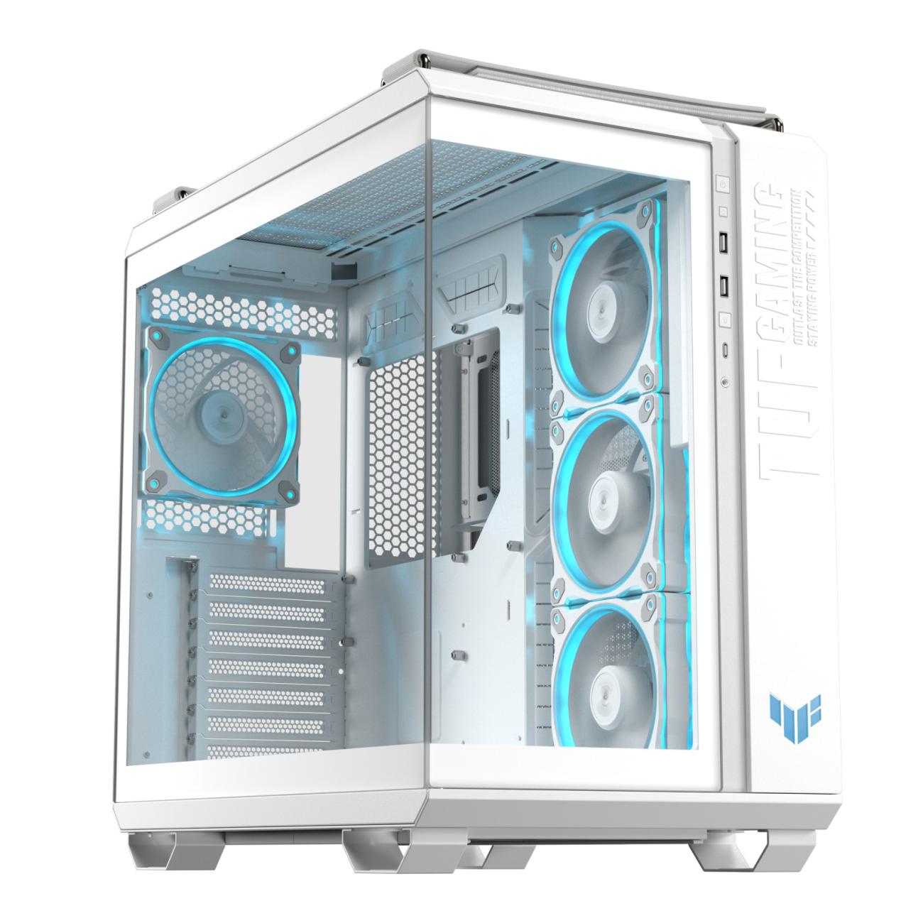 ASUS TUF GAMING GT502 Case PC Midi Tower Bianco ARGB Vetro Temprato ATX