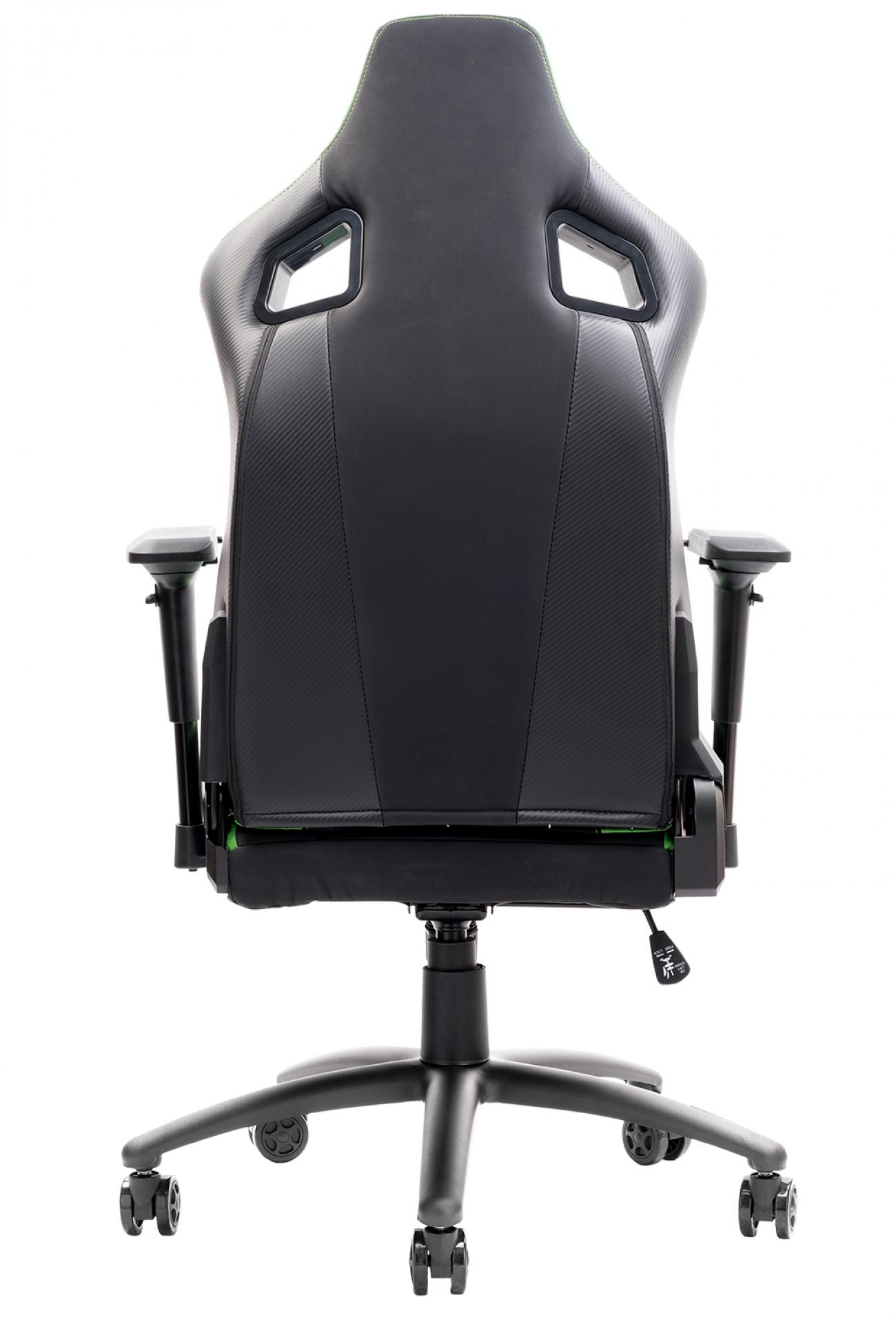 itek Gaming Chair SCOUT PM30 - PVCe Tessuto, Braccioli 4D, Nero Verde