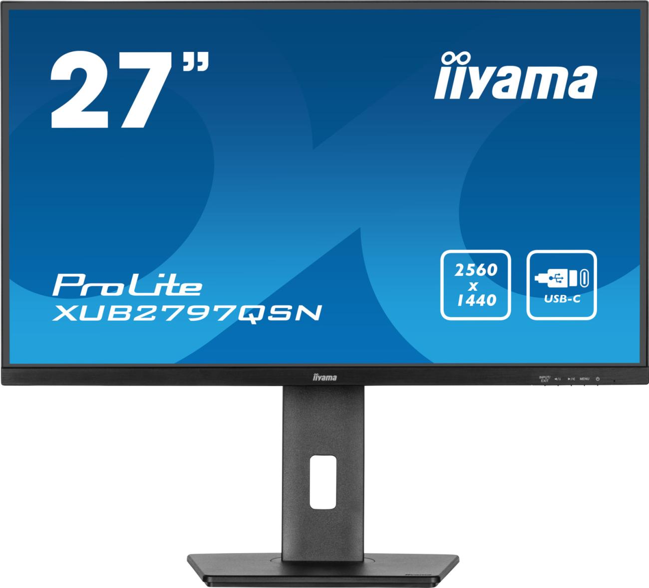 iiyama ProLite XUB2797QSN-B2 Monitor 27" 2K Ultra HD IPS 100Hz USB-C Nero