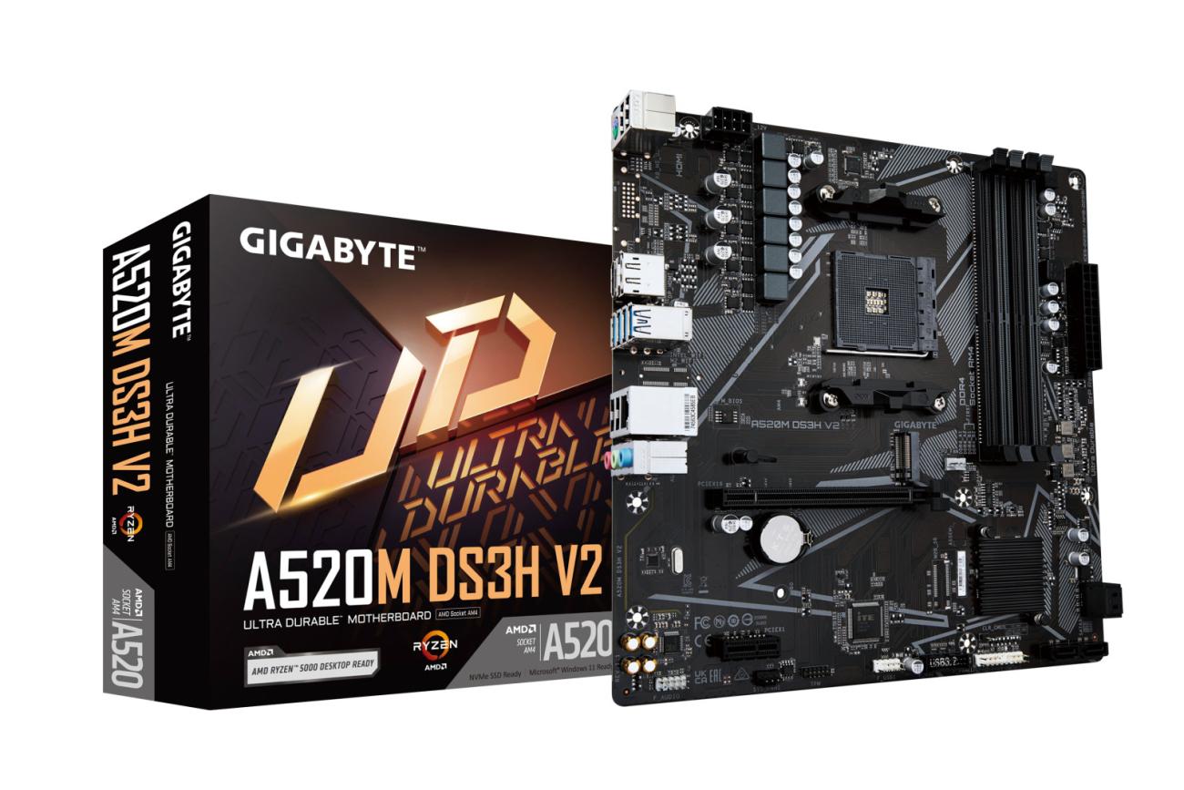 GIGABYTE A520M DS3H V2 Scheda madre micro ATX AMD Ryzen DDR4 Socket AM4