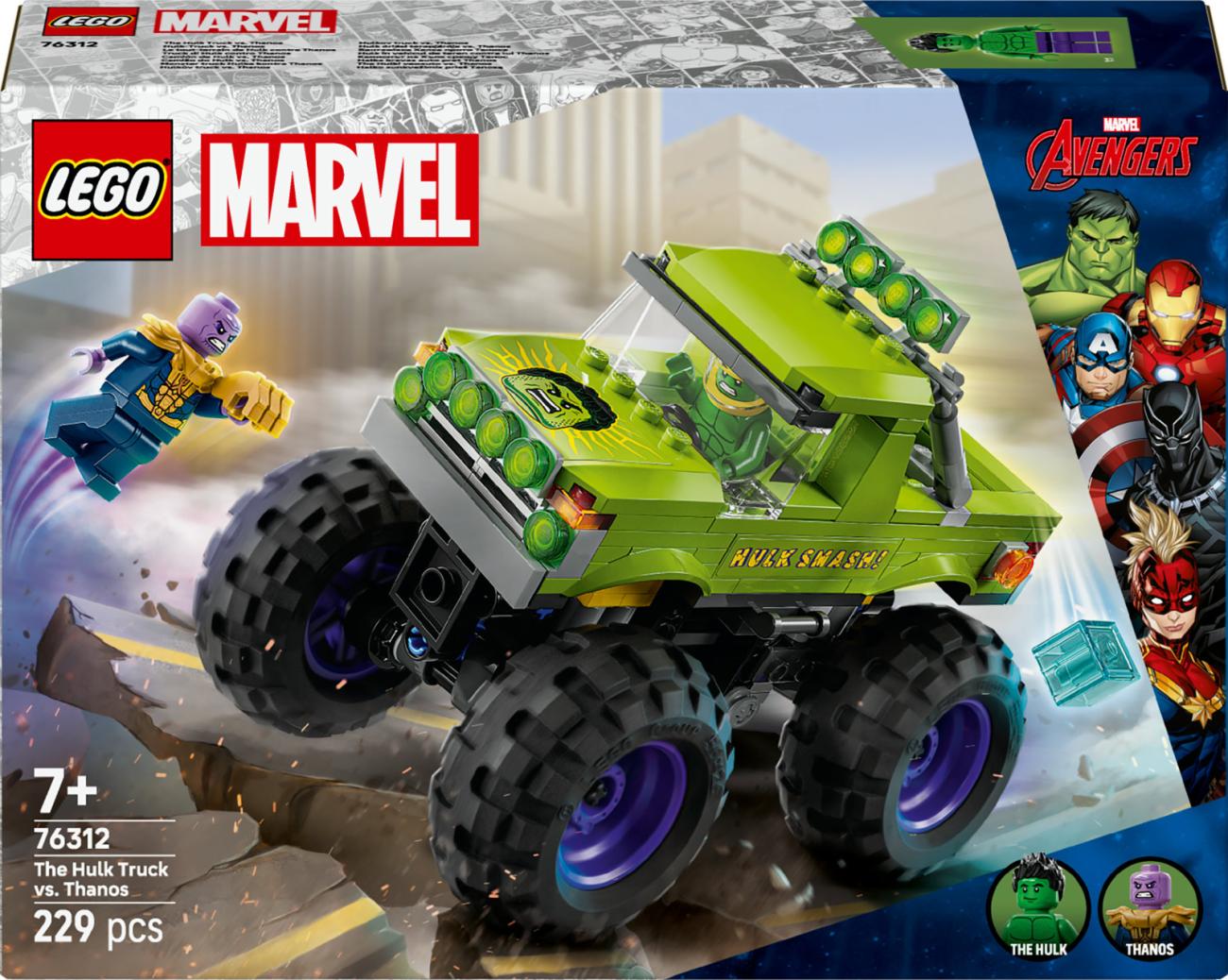 LEGO 76312 Truck di Hulk contro Thanos Supereroi Set Costruzioni 229 Pezzi 7+ Anni