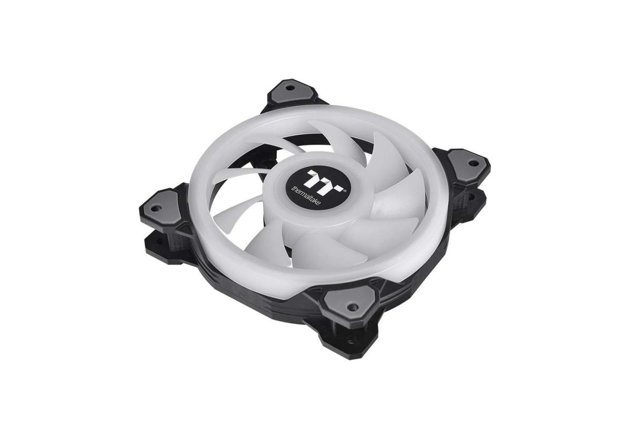 Thermaltake Riing Quad 12 Ventola Radiatore RGB 54 LED 4 Anelli Nero