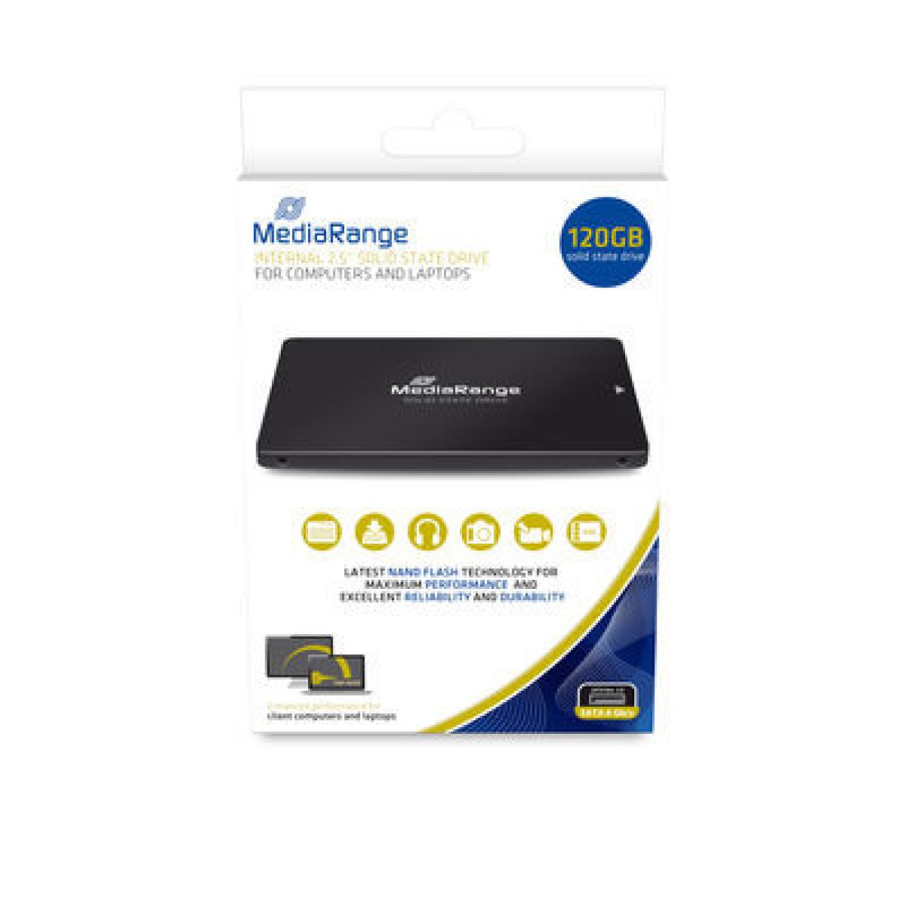 MediaRange MR1001 SSD 120GB 2.5" SATA III 500MB/s Lettura 350MB/s Scrittura Nero