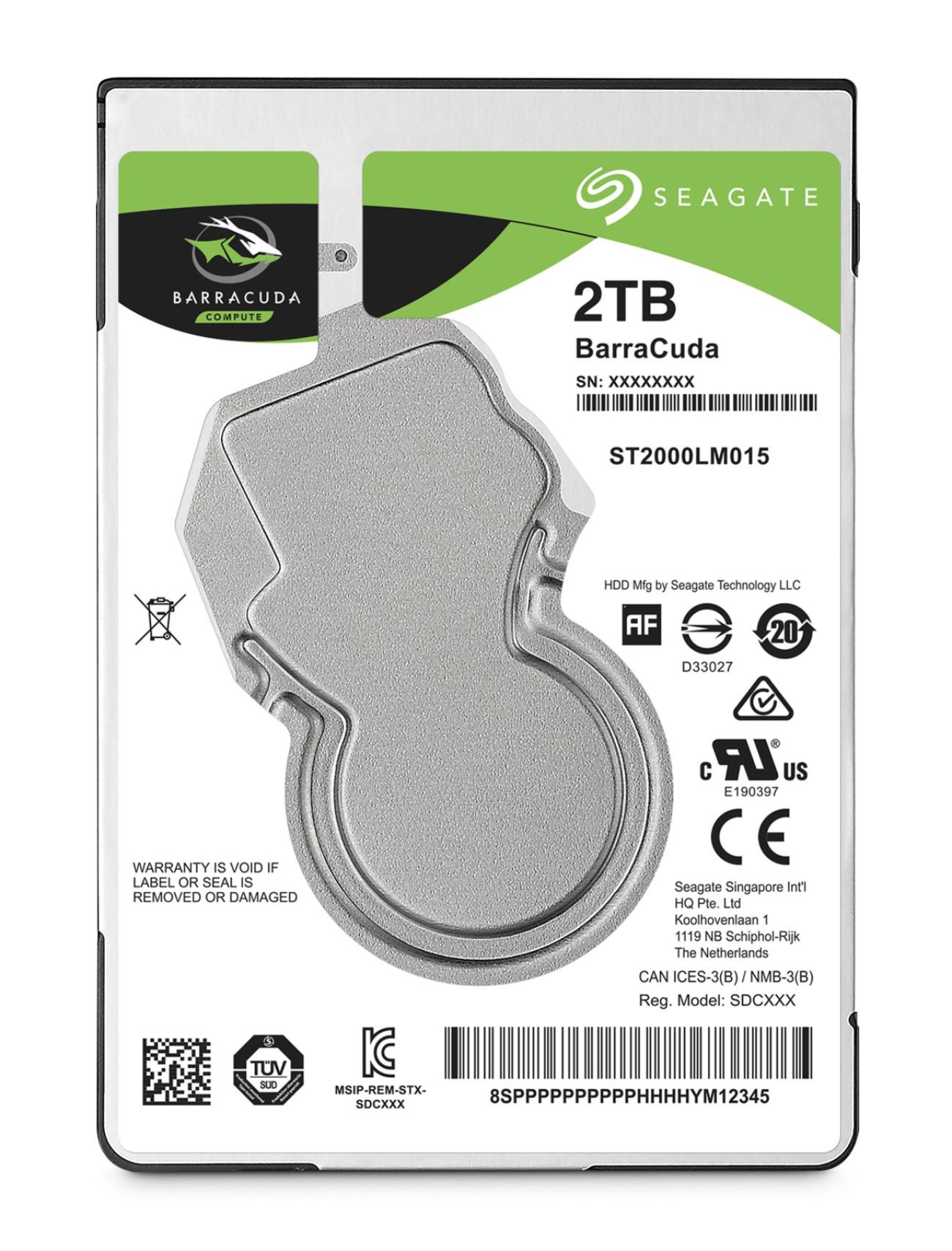 Seagate Barracuda Disco Rigido Interno 2TB 2.5" 5400 Giri/min SATA III per Laptop