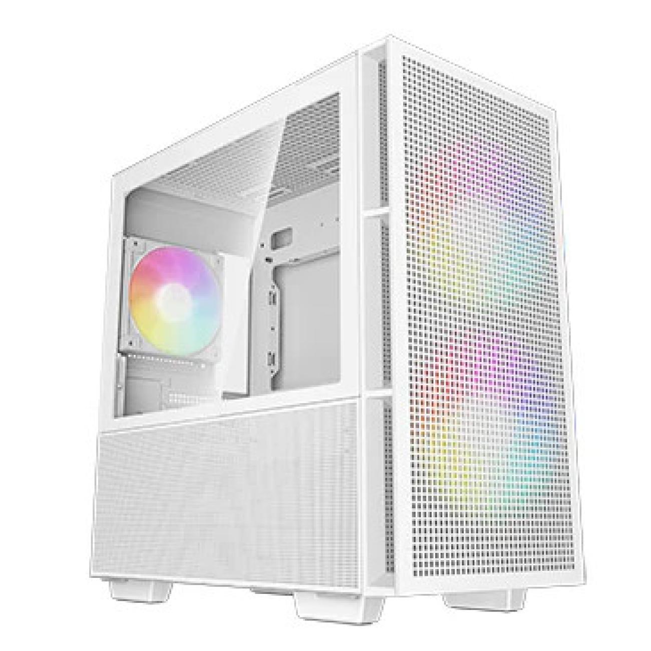 DEEPCOOL CH360 Case PC Mini Torre mATX Bianco Vetro Temperato 2 Ventole