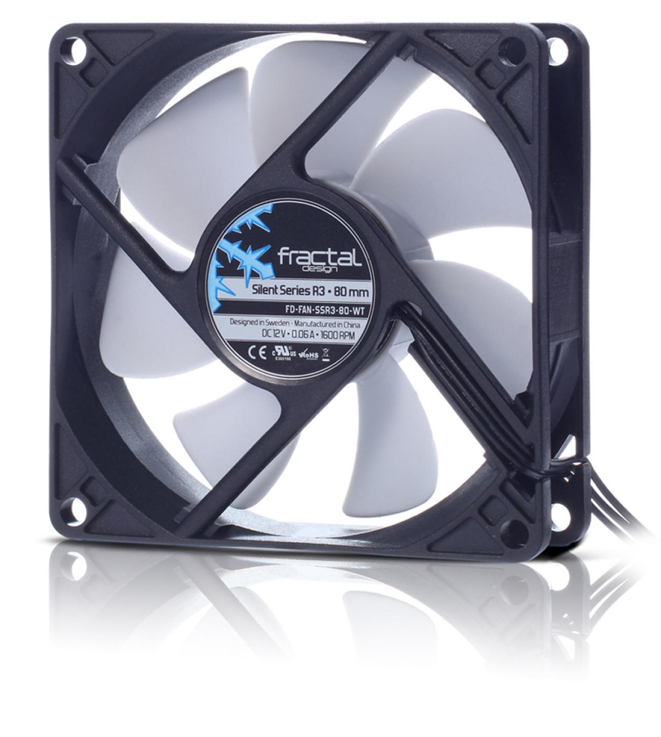 Fractal Design Silent Series R3 Ventilatore Case 80mm 1600 RPM Nero e Bianco
