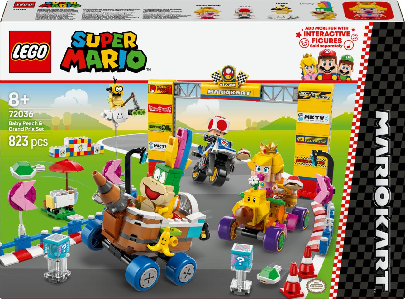 LEGO Mario Kart Set Costruzione Baby Peach Gran Premio 72036, 823 Pezzi, 8+ Anni