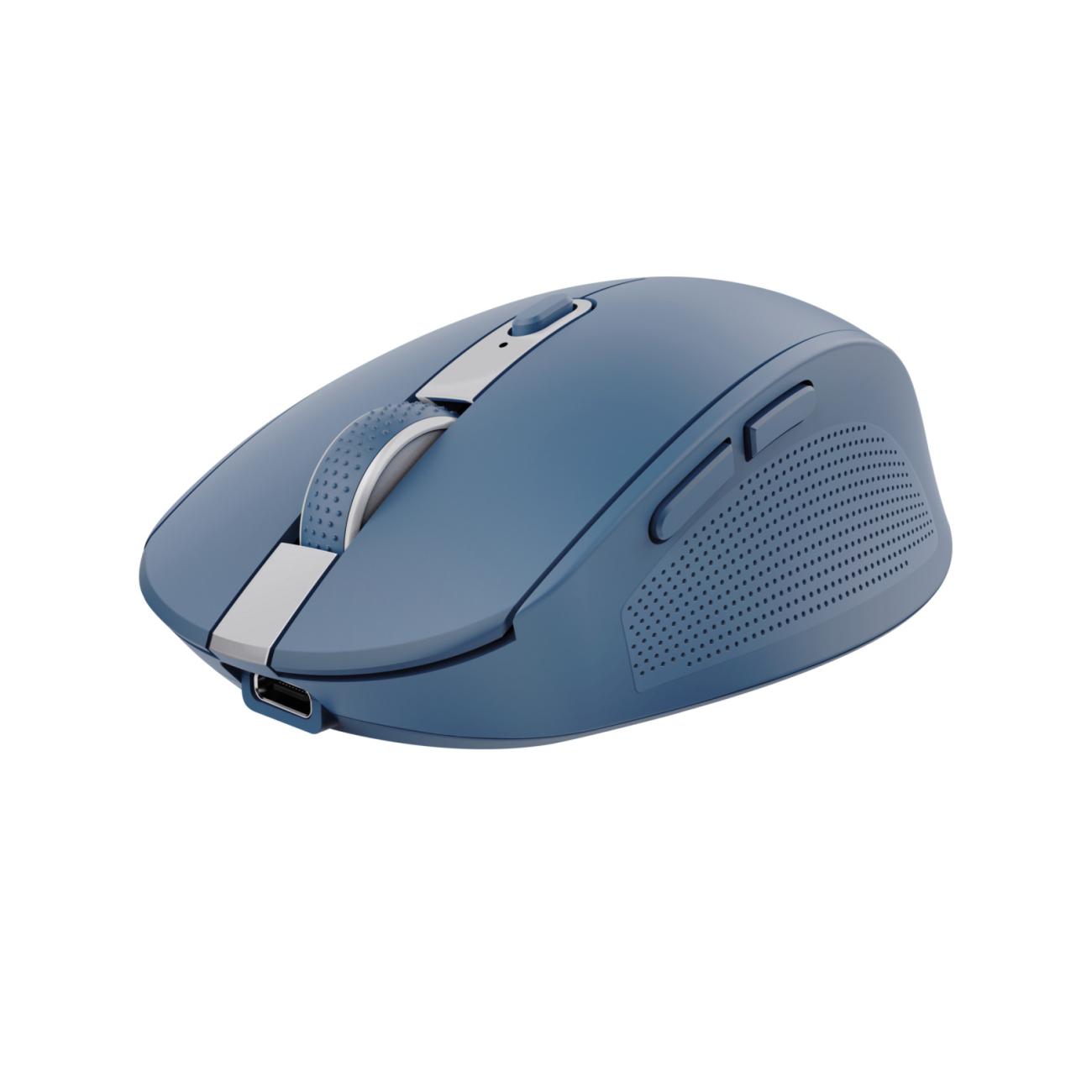 Trust Ozaa 24934 Mouse Wireless Blu 3200 DPI 6 Tasti per Mano Destra Ricaricabile