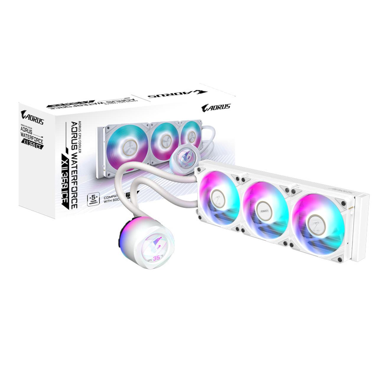 GIGABYTE AORUS WATERFORCE X II 360 Raffreddamento Liquido CPU AIO 3 Ventole LCD