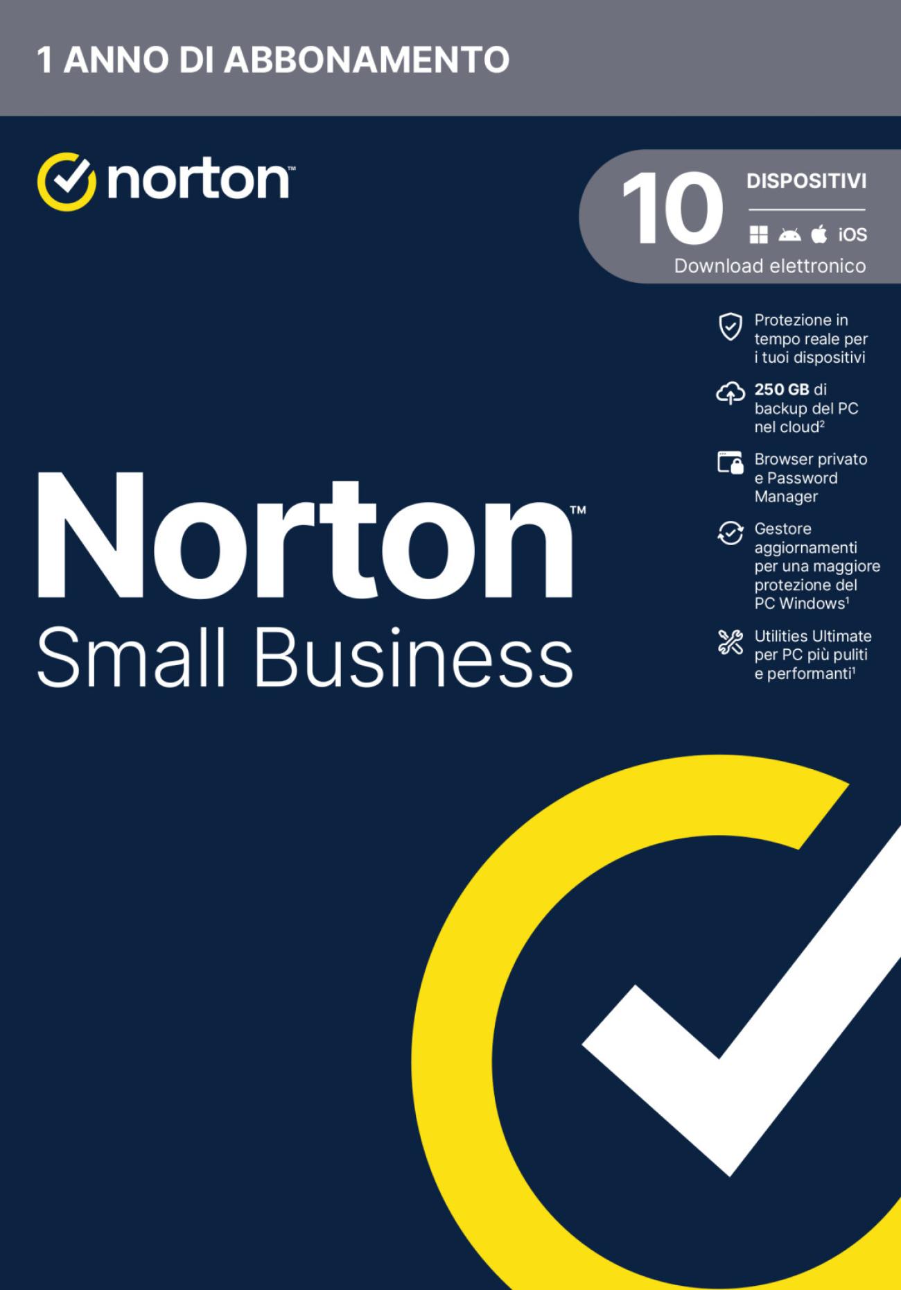 Norton Small Business NSB-250GB Antivirus 10 dispositivi Licenza annuale