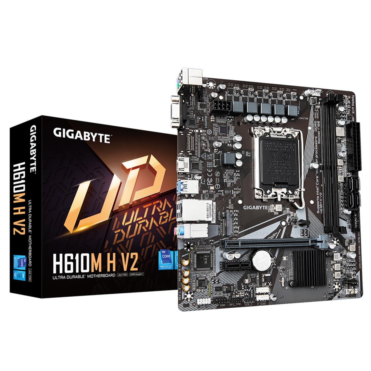 GIGABYTE H610M H V2 Scheda Madre Intel H610 LGA 1700 Micro ATX DDR5