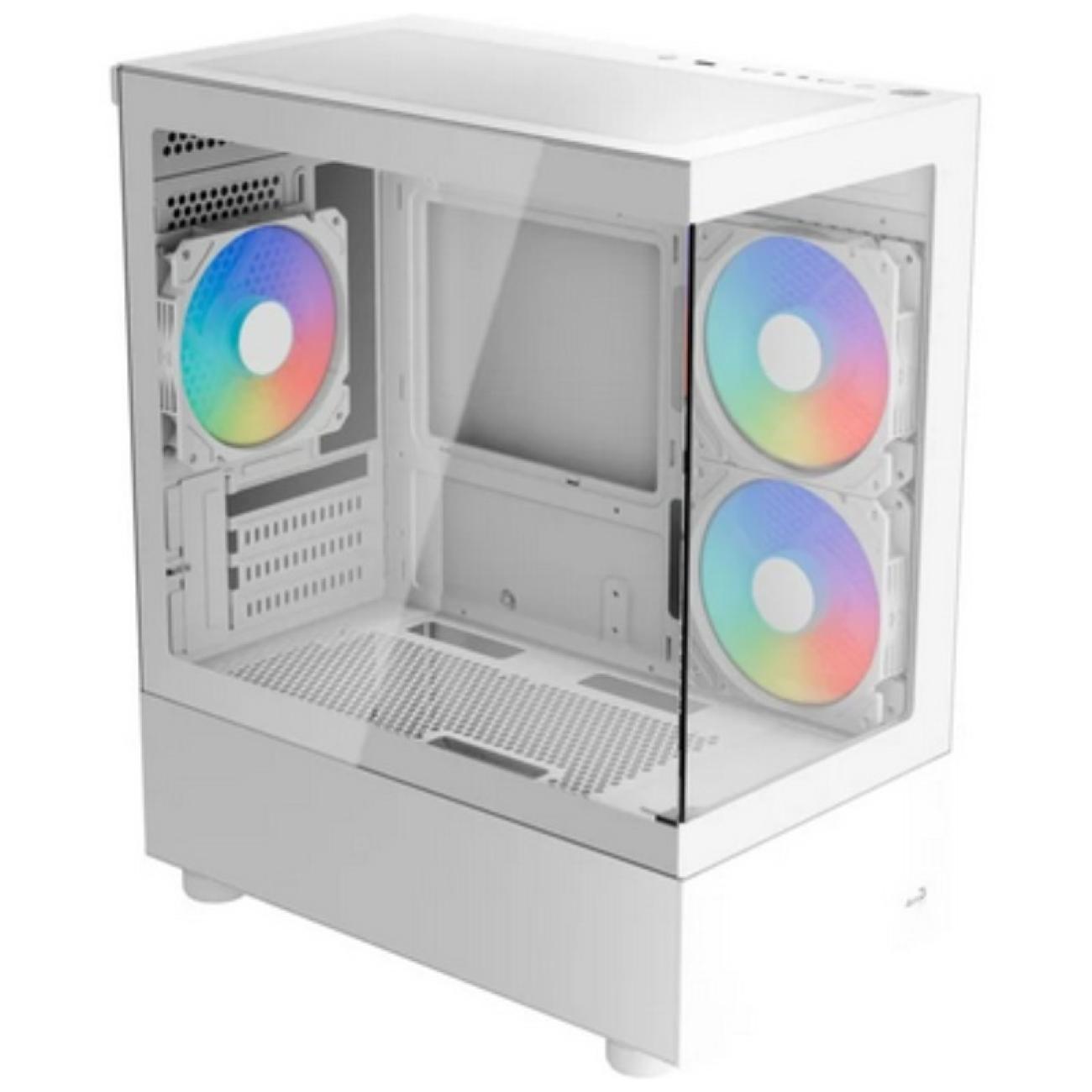 Aerocool Viewport Mini V2 Case PC MicroATX Bianco Vetro Temperato ARGB Mini Tower